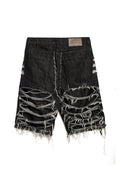 BERMUDA  NEGRA VAQUERA DESHILACHADA FRONT ITEM SHORT
