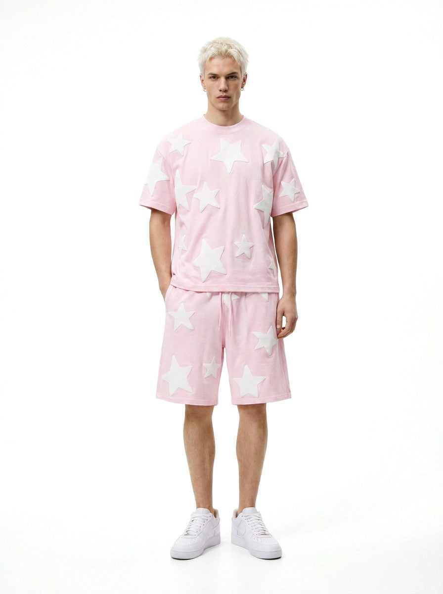 BERMUDA ROSA FALLING STARS BAGGY SHORT