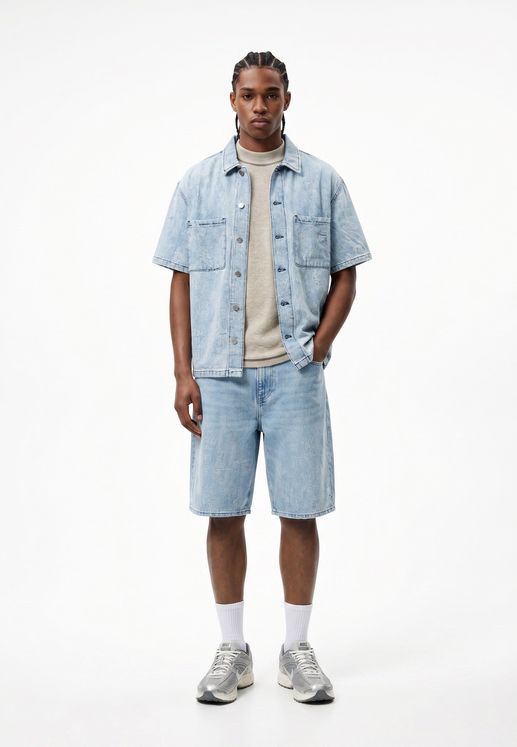 BERMUDA VAQUERA DENIM CAMO SHORT