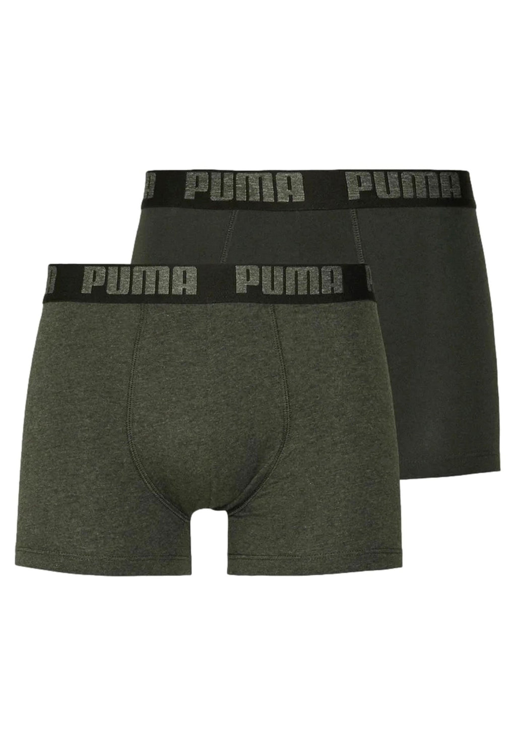 BIPACK BOXERS PUMA GEEN MELANGE COTTON TRUNK - AREA ZERO