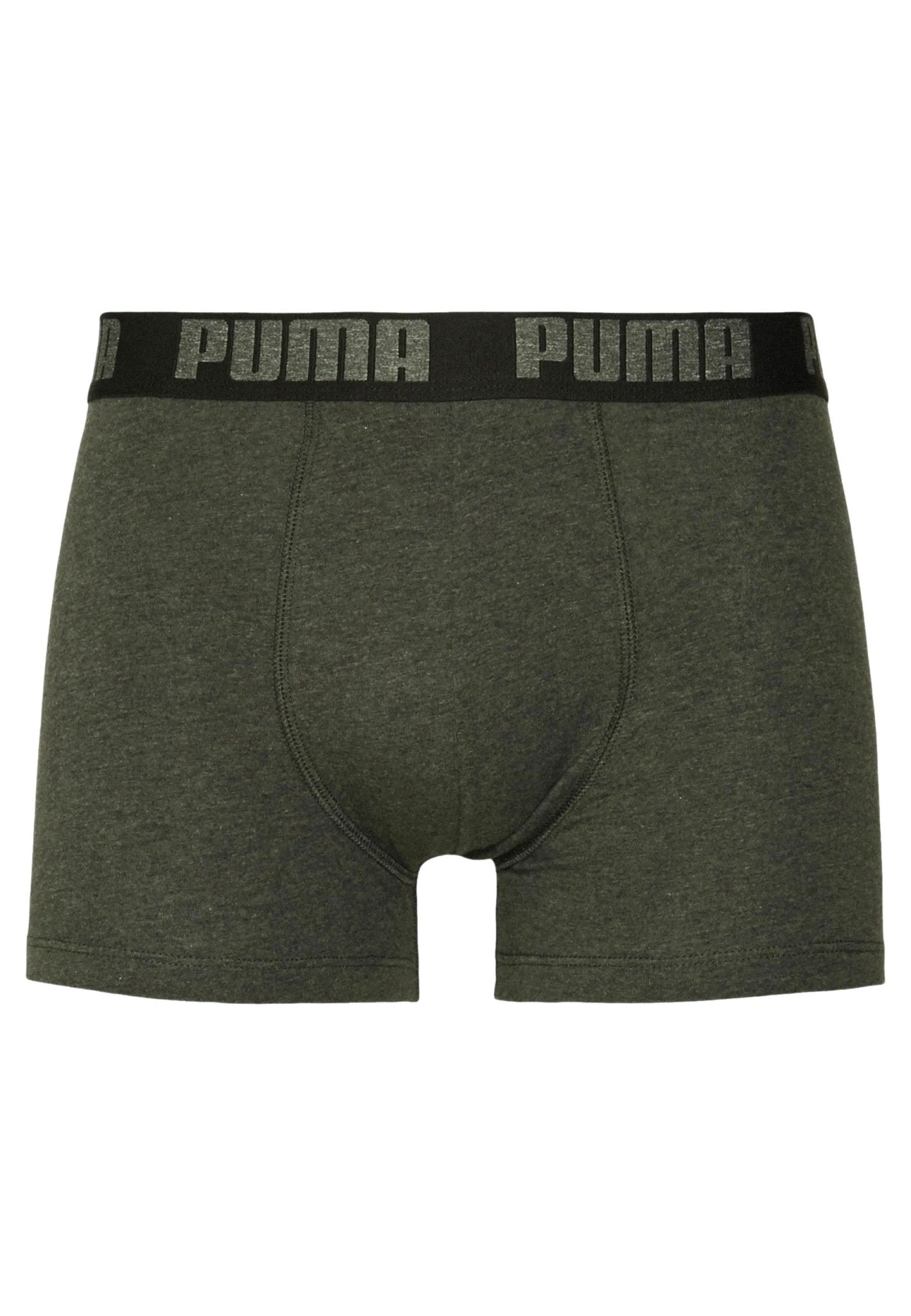 BIPACK BOXERS PUMA GEEN MELANGE COTTON TRUNK - AREA ZERO