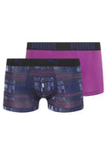 BIPACK BOXERS PUMA MORADO/NAVY MEN AOP TRUNK