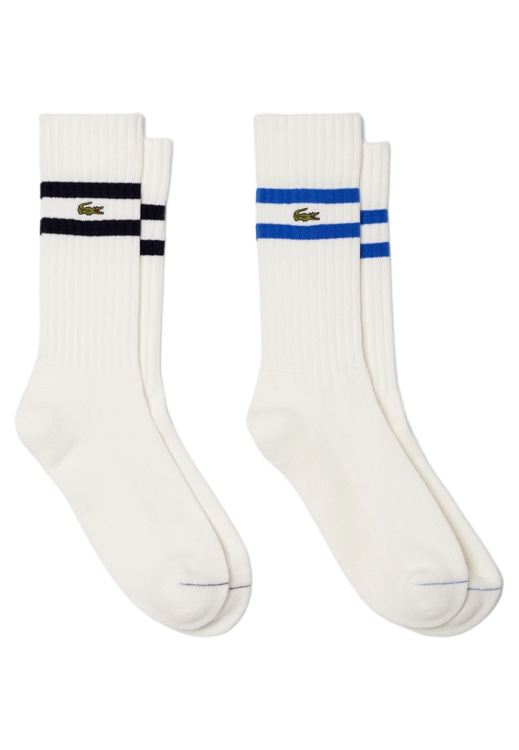 BIPACK CALCETINES LACOSTE MARINO/BLANCO STRIPPED LOGO SOCKS