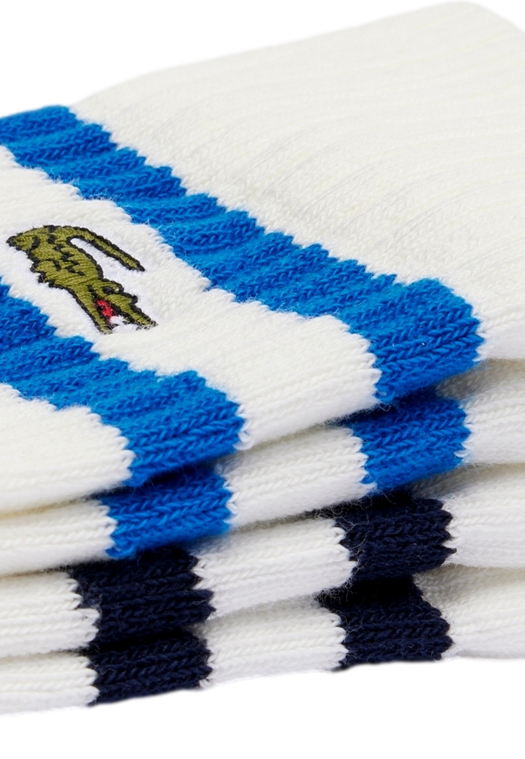 BIPACK CALCETINES LACOSTE MARINO/BLANCO STRIPPED LOGO SOCKS