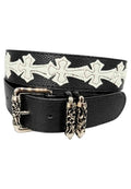 CINTURON NEGRO/BLANCO CROSS BELT
