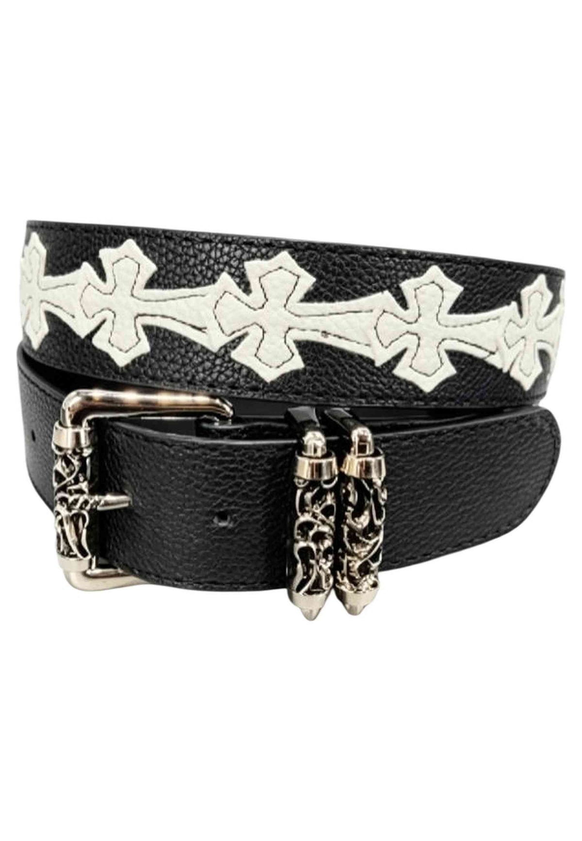 CINTURON NEGRO/BLANCO CROSS BELT