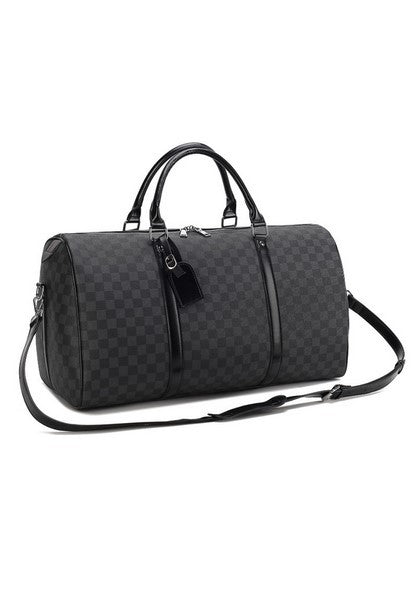 BOLSA DE DEPORTE OVER STREET NEGRA DAMERO CLASSIC BARREL