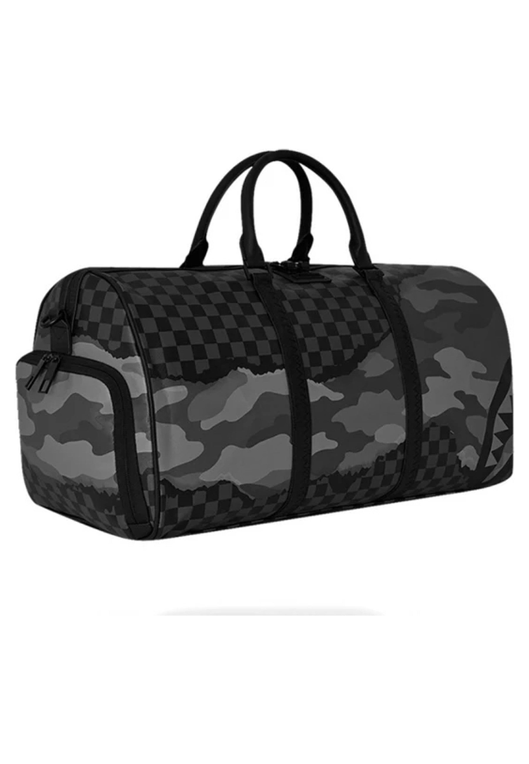 BOLSA SPRAYGROUND NEGRA SPLIT UP CAMO TEAR DUFFLE LARGE