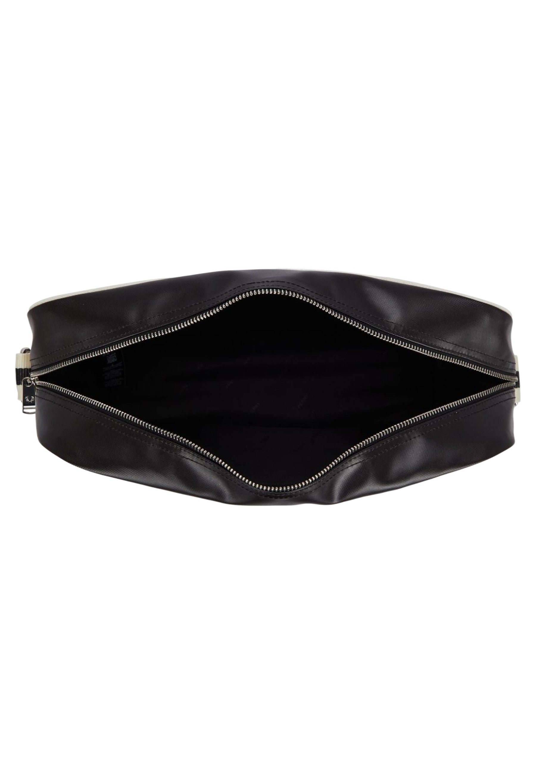 BOLSO FRED PERRY NEGRO FRANJAS ASA LARGA LOGO BORDADO