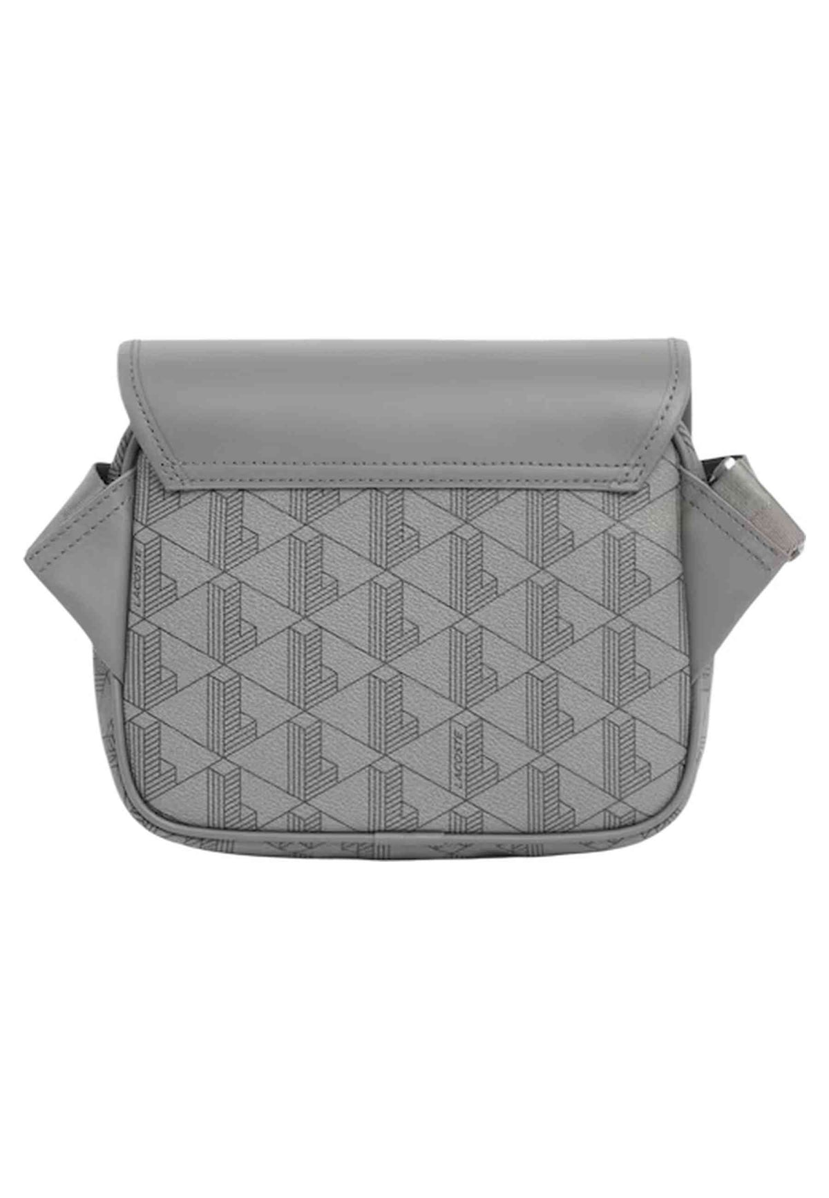 BOLSO LACOSTE GRIS MONOGRAM THE BLEND FLAP MESSENGER BAG