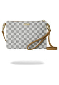 BOLSO SPRAYGROUND BLANCO GRAFF EMBOSSED CREAM CHECK CROSSOVER CLUTCH