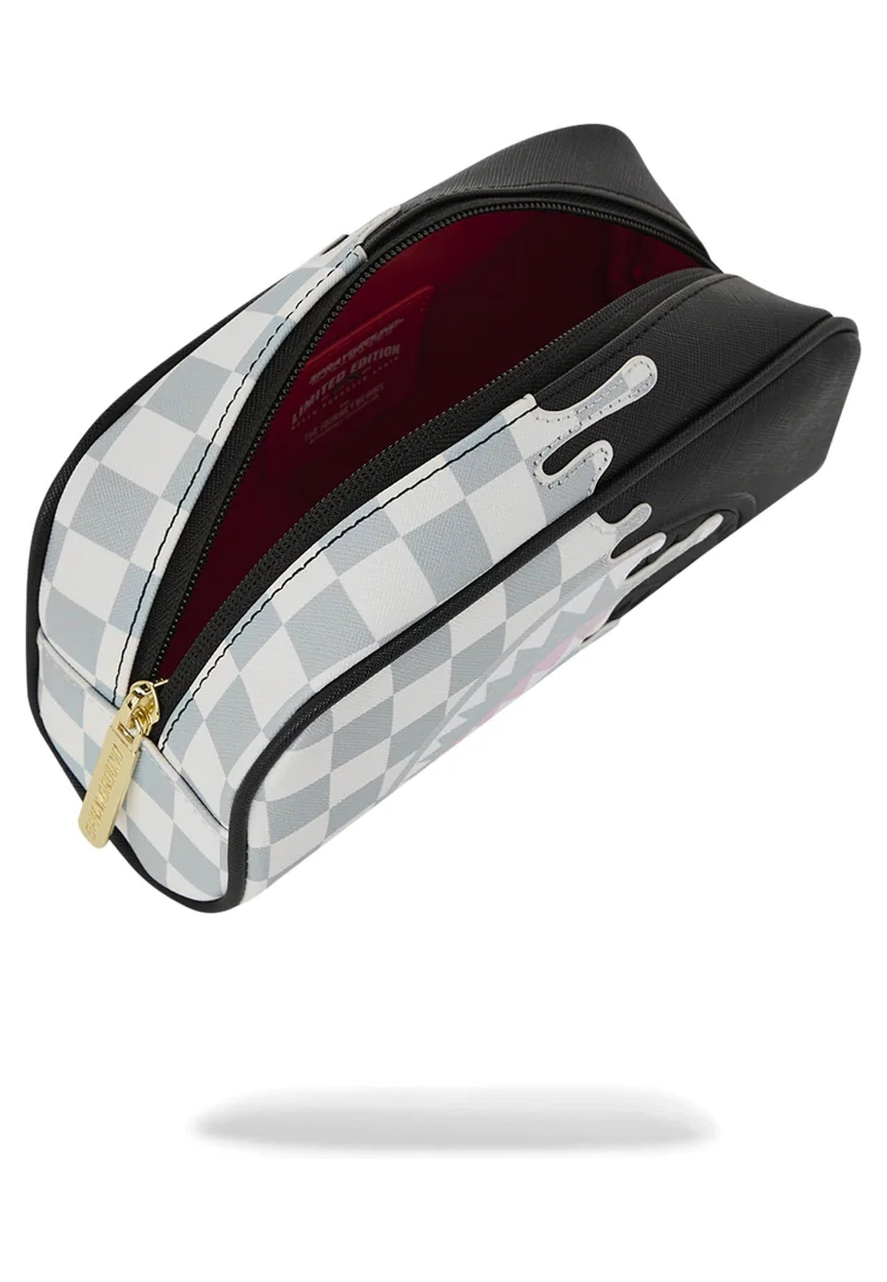 BOLSO SPRAYGROUND CREAM CHECK SIDE DRIP PENCIL POUCH