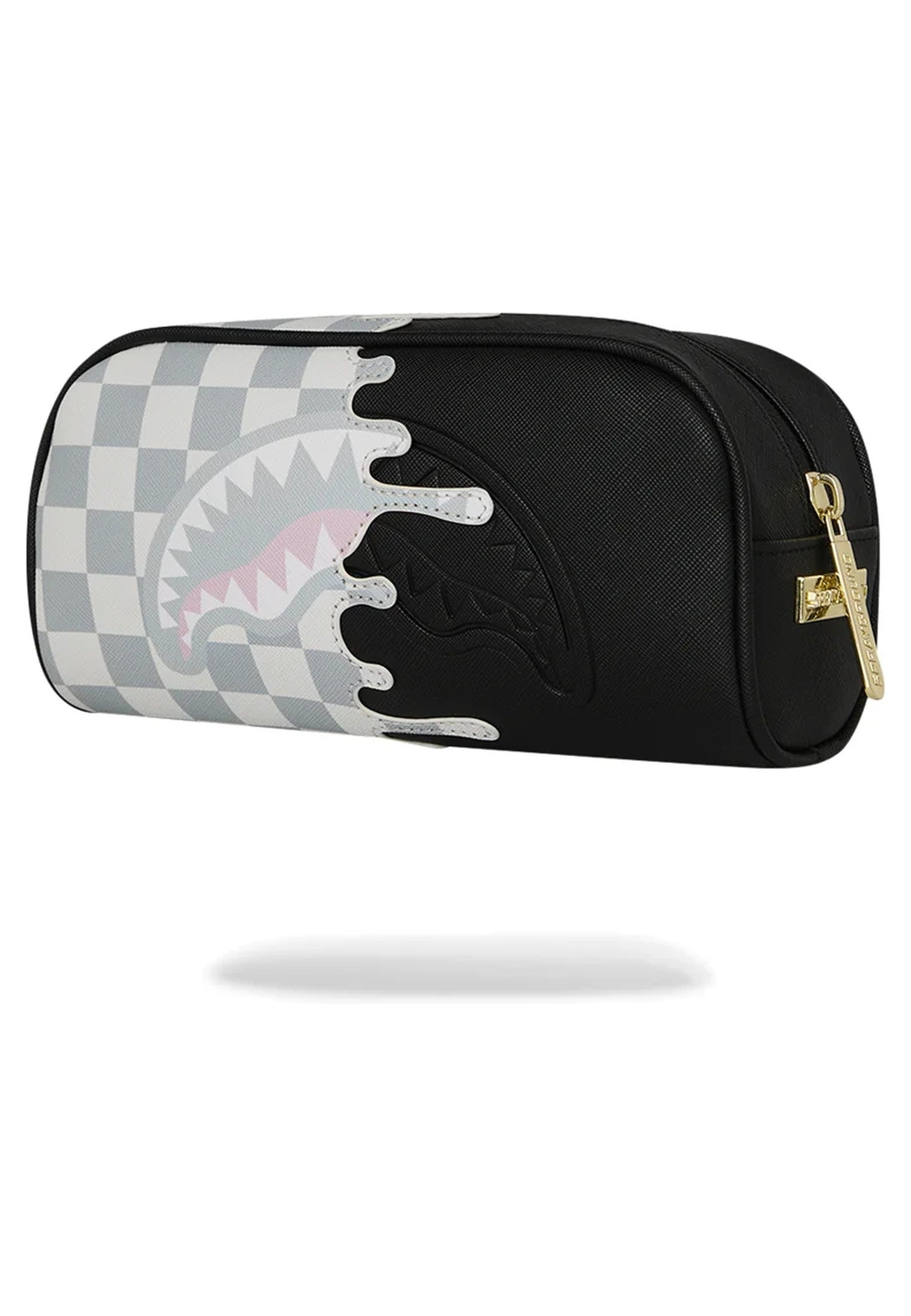 BOLSO SPRAYGROUND CREAM CHECK SIDE DRIP PENCIL POUCH