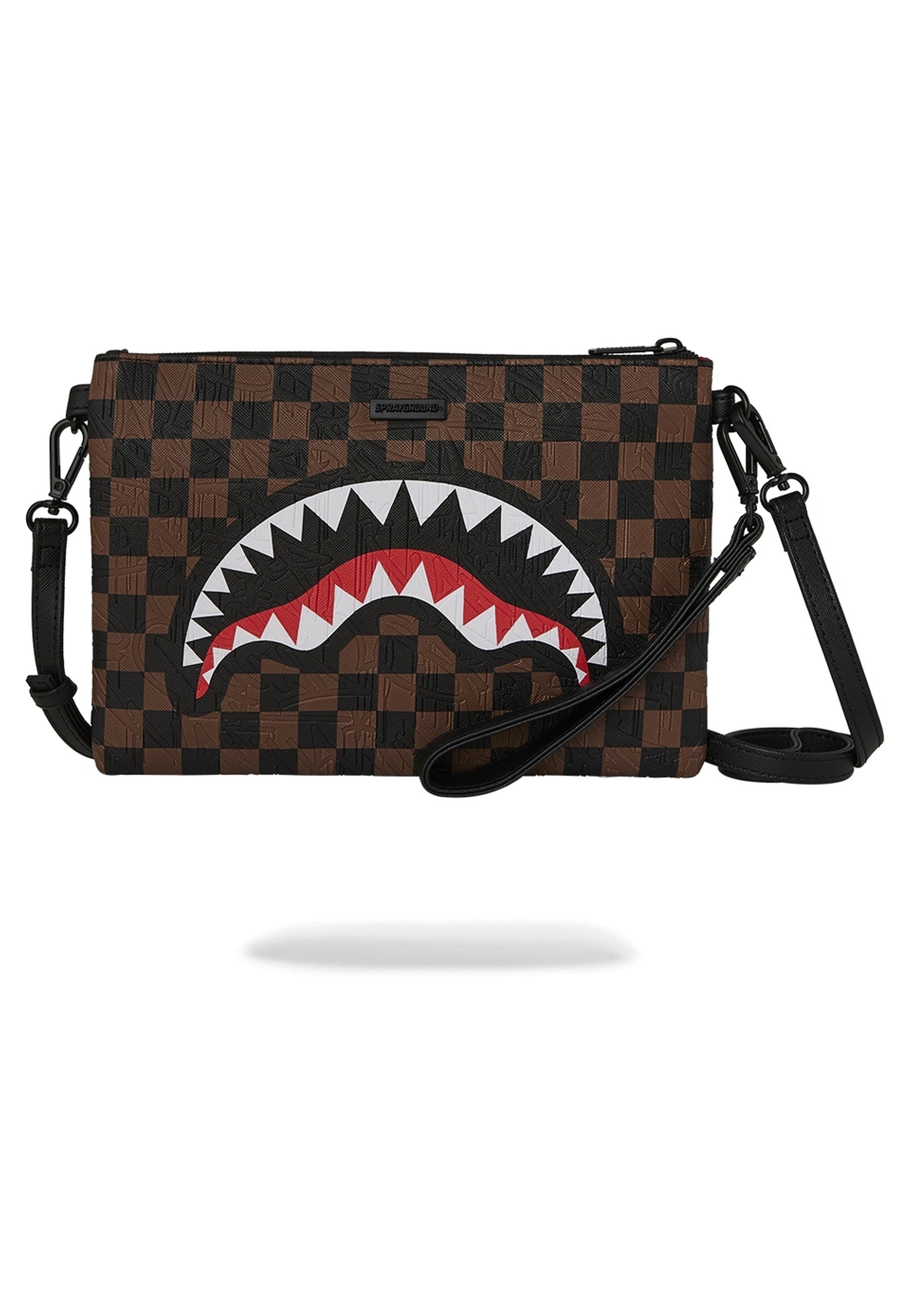 BOLSO SPRAYGROUND MARRON EMBOSS CROSSOVER CLUTCH