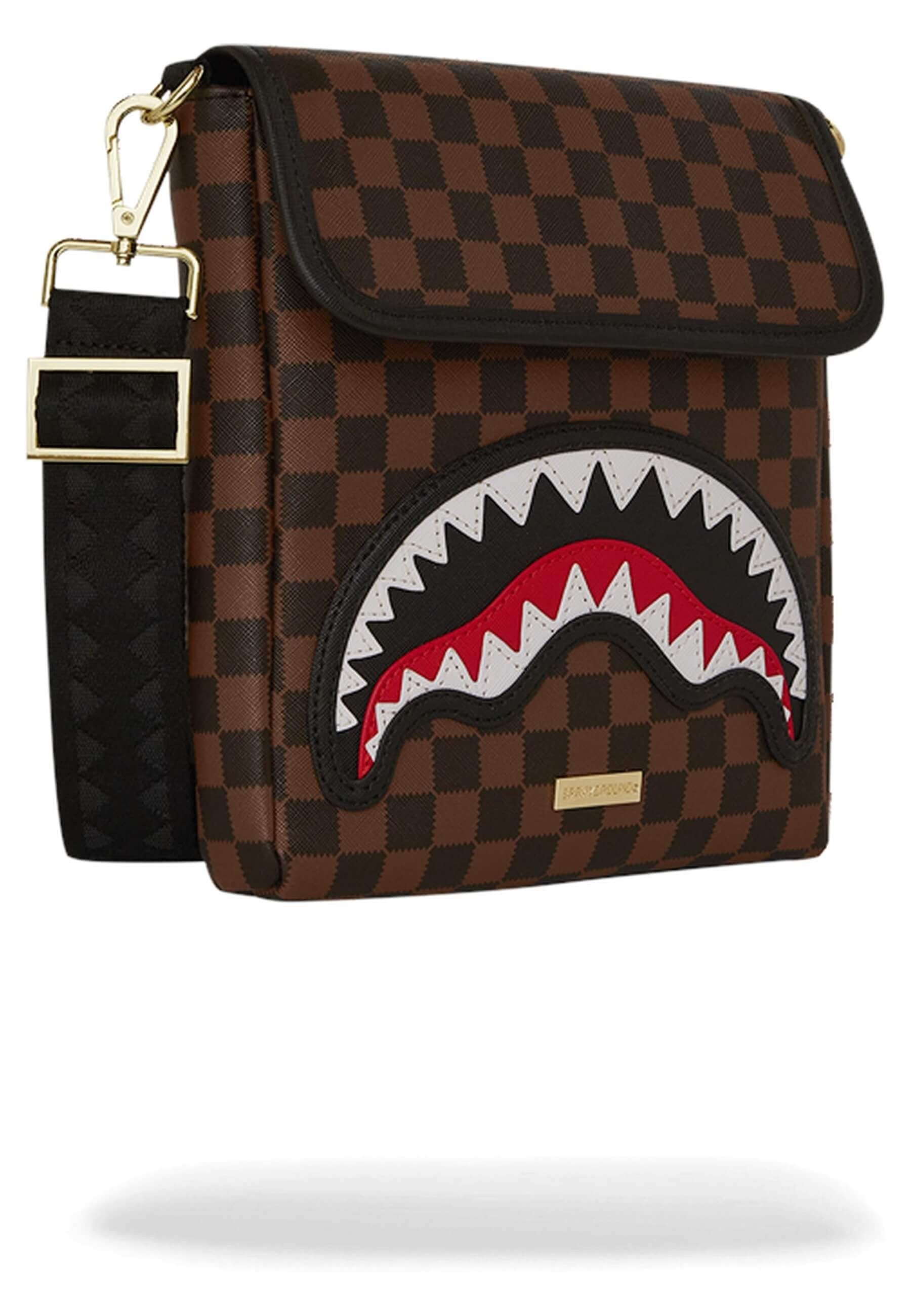 BOLSO SPRAYGROUND MARRON SAWTOOTH SHARKS IN PARIS MESSENGER SLING