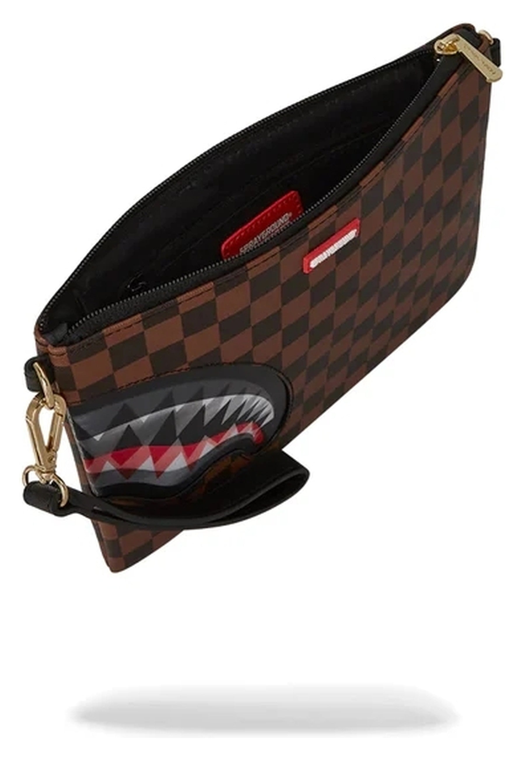 BOLSO SPRAYGROUND MARRON SHARK IN PARIS LENTICULAR CHOMP SHOULDER STRAP