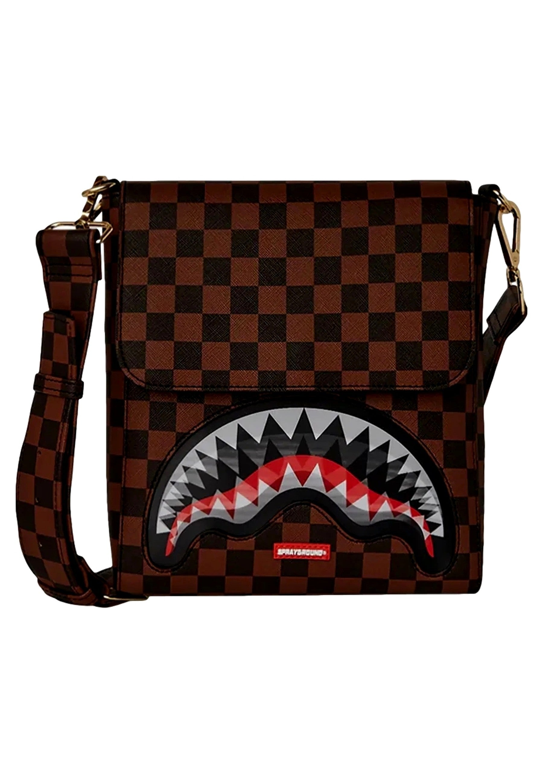 BOLSO SPRAYGROUND MARRON SHARK IN PARIS LENTICULAR CHOMP