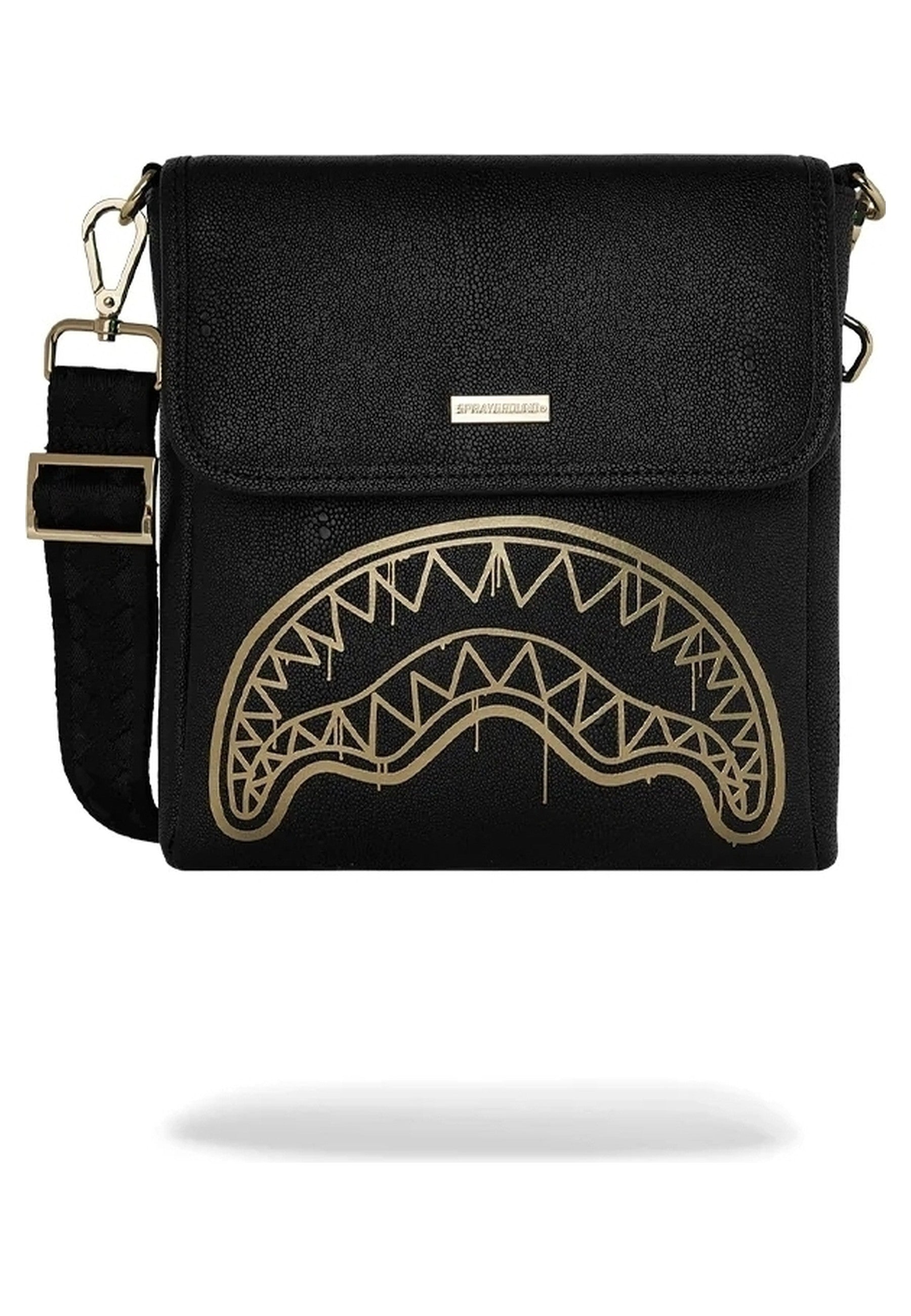 BOLSO SPRAYGROUND NEGRO THAT GOLD DRAP MESSENGER BAG