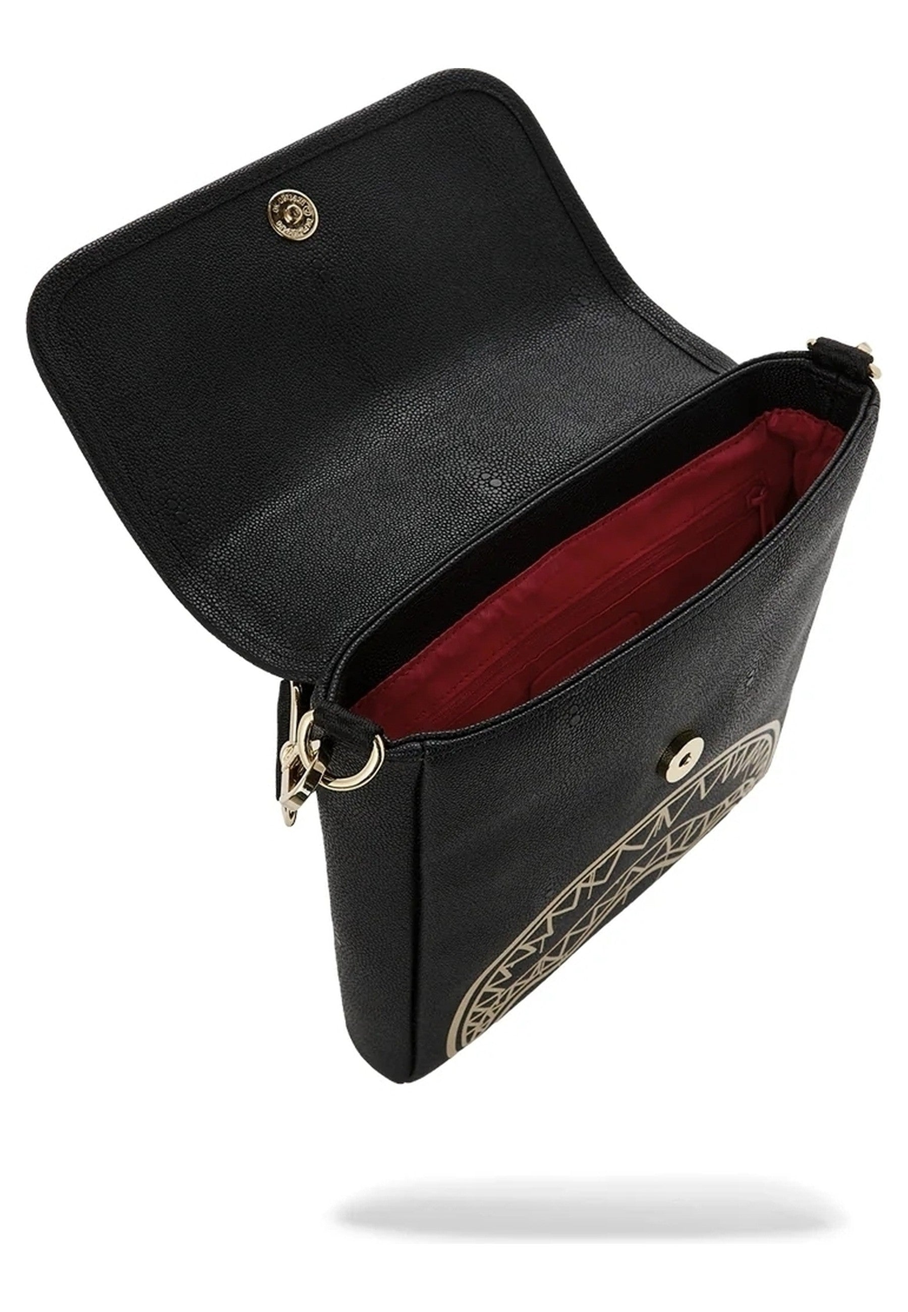 BOLSO SPRAYGROUND NEGRO THAT GOLD DRAP MESSENGER BAG