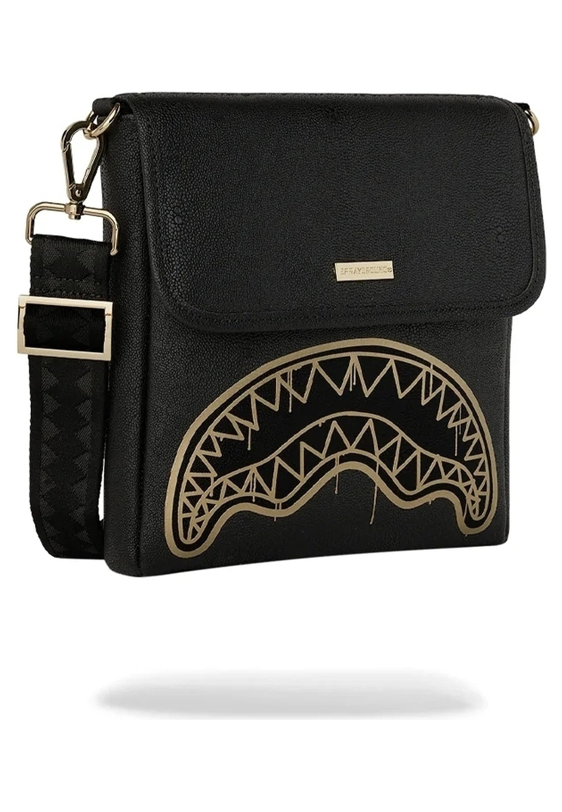 BOLSO SPRAYGROUND NEGRO THAT GOLD DRAP MESSENGER BAG