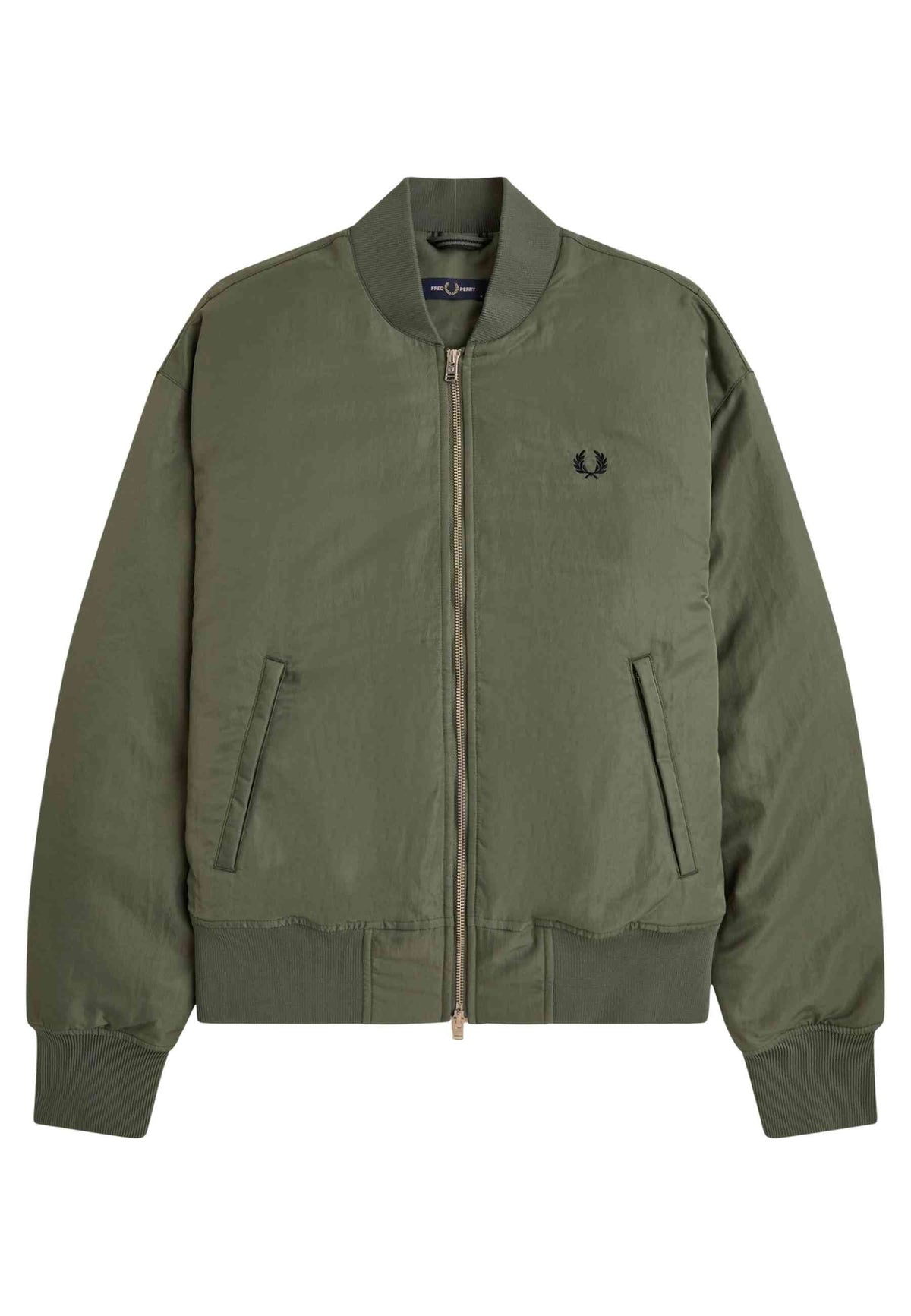 BOMBER FRED PERRY VERDE QUILTED TENNIS BOMBER JACKET