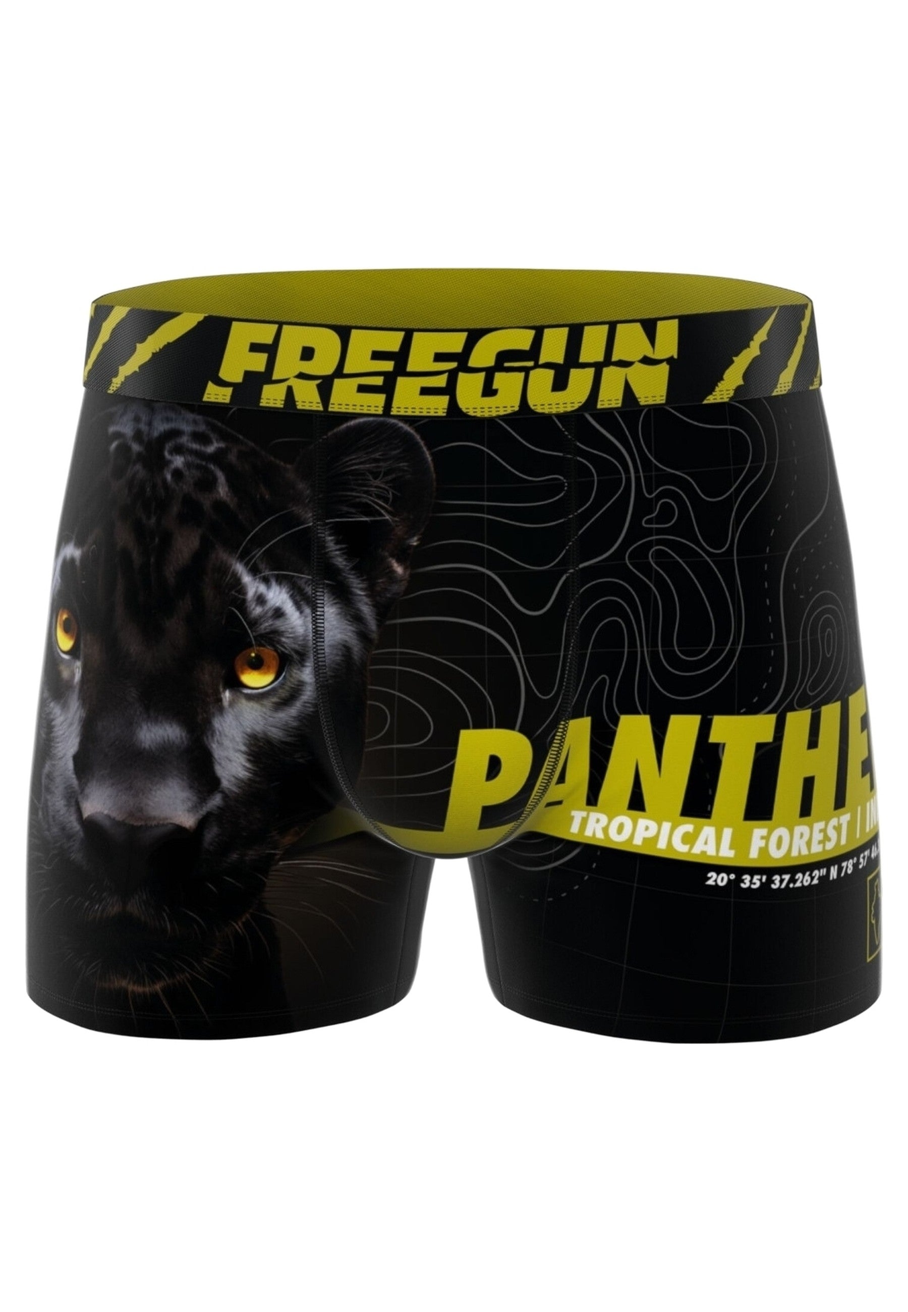 BOXER FREEGUN NEGRO TROPICAL PANTHER PAN STANDARD LENGTH SHORT