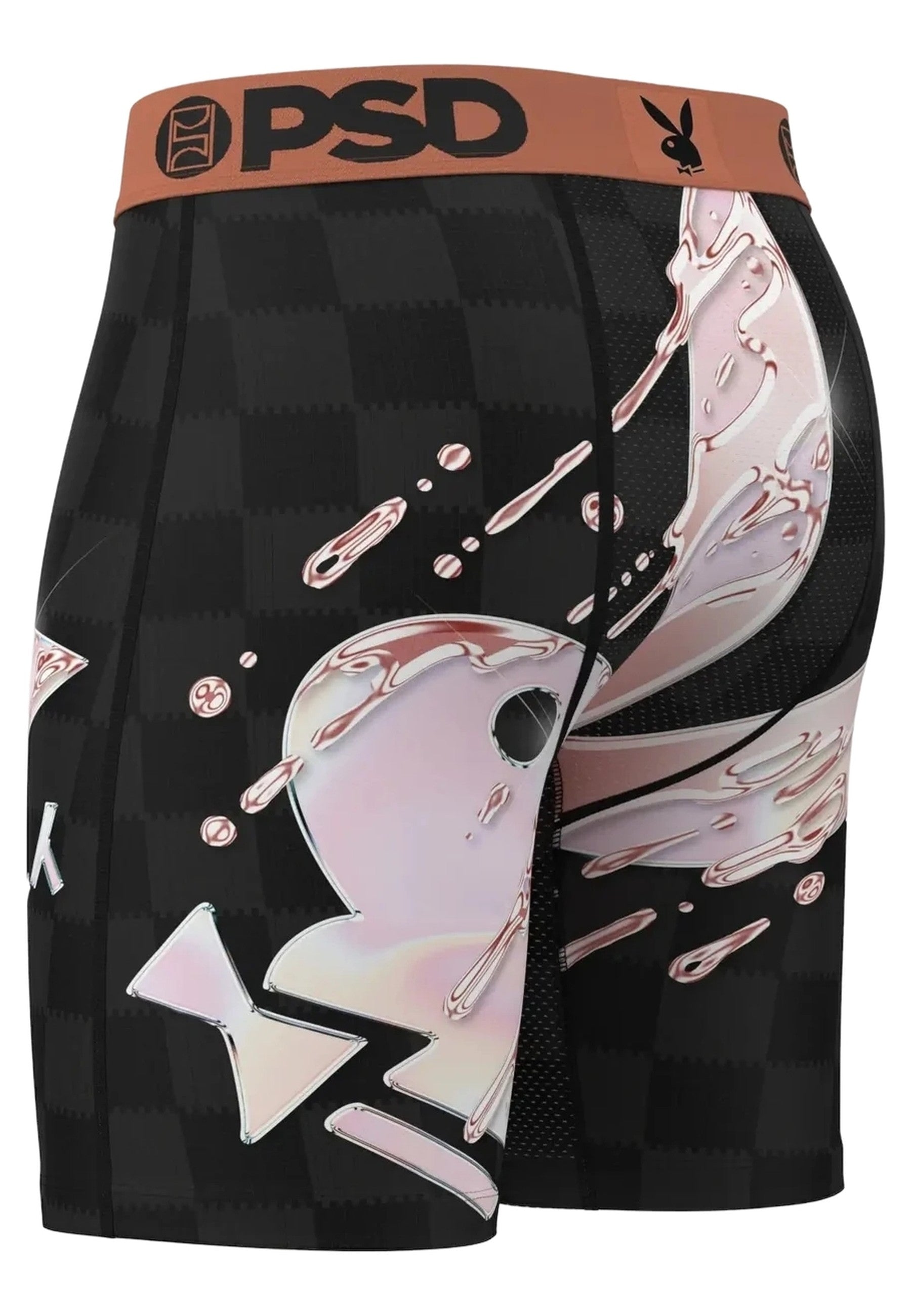 BOXER PSD NEGRO PLAYBOY LOGO PB ROSE DRIPPIN STANDARD LENGHT TRUNK