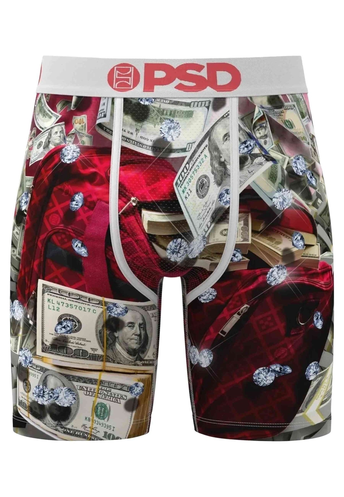 BOXER PSD ROJO BILLETES SECURE THE BAG STANDARD LENGTH TRUNK