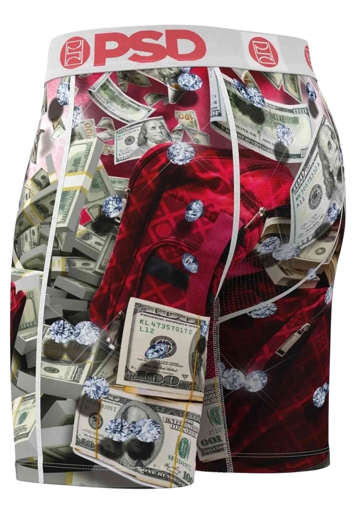 BOXER PSD ROJO BILLETES SECURE THE BAG STANDARD LENGTH TRUNK