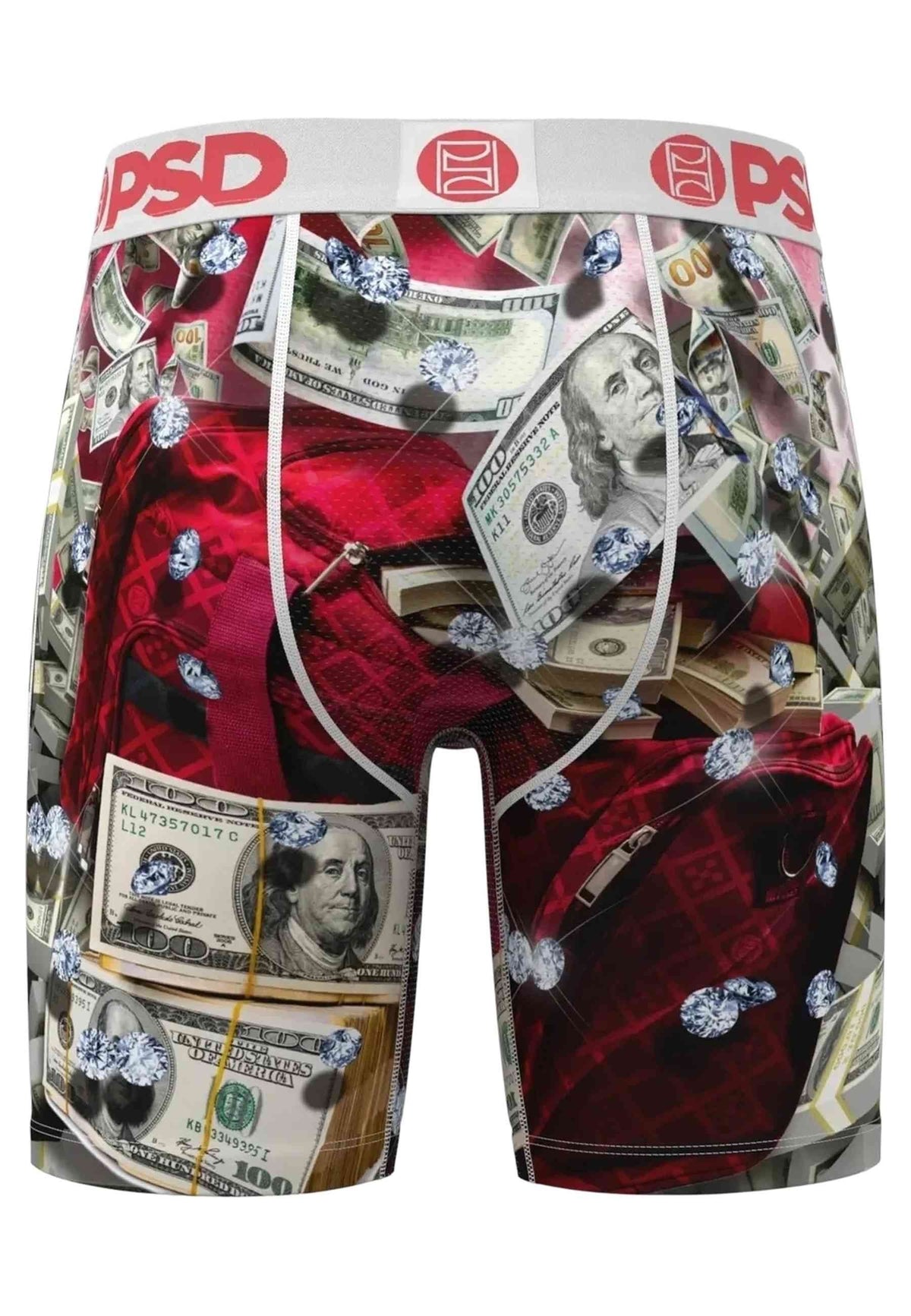 BOXER PSD ROJO BILLETES SECURE THE BAG STANDARD LENGTH TRUNK