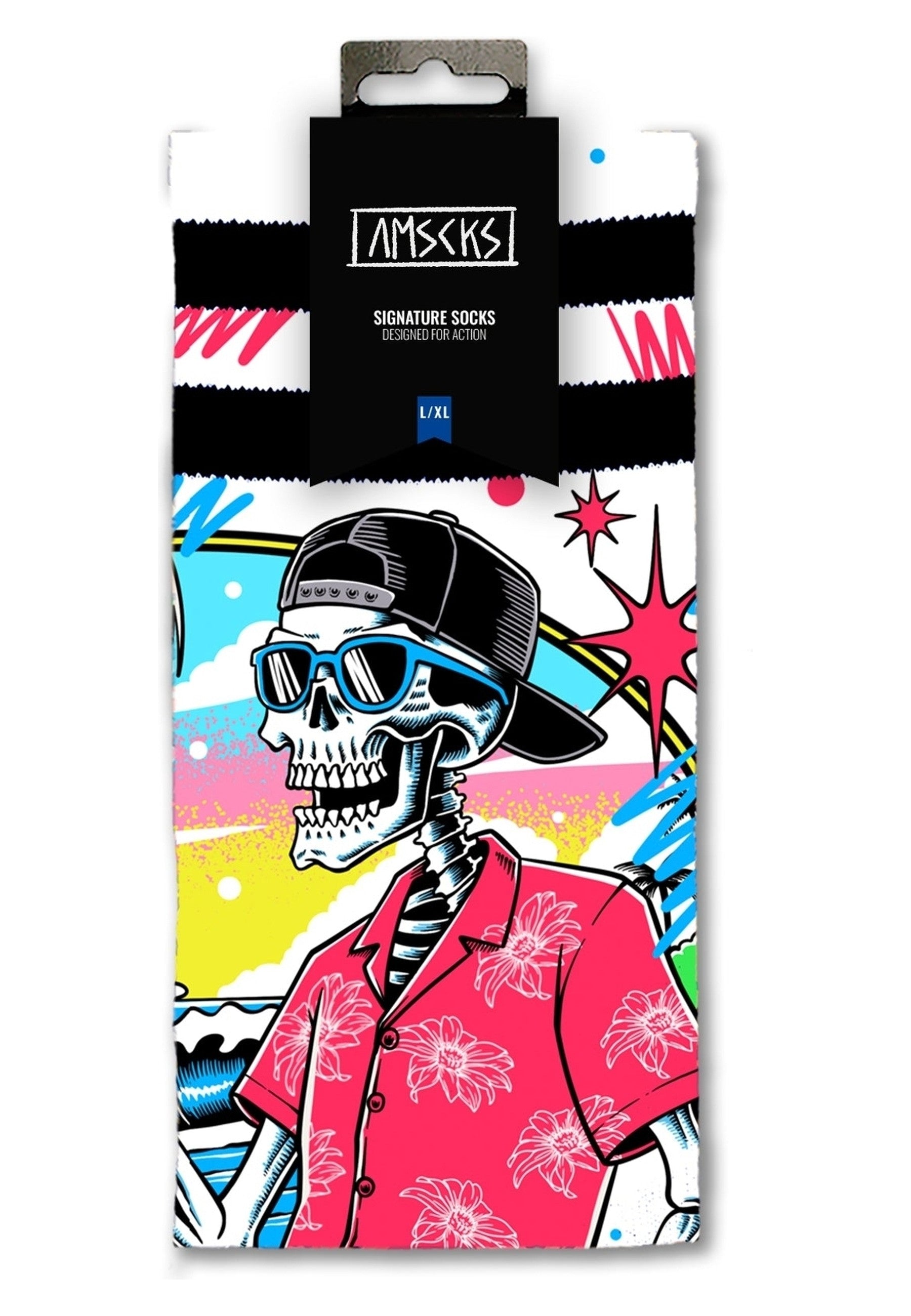 CALCETINES AMERICAN SOCKS BLANCOS NEON PARADISE MID HIGH SIGNATURE SOCKS