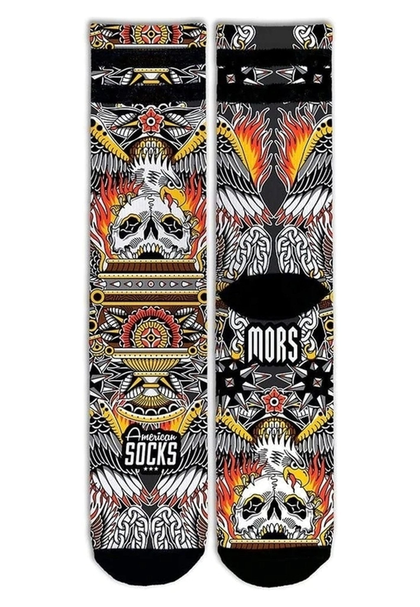 CALCETINES AMERICAN SOCKS NEGROS EAGLE OF FIRE MID HIGH - AREA ZERO