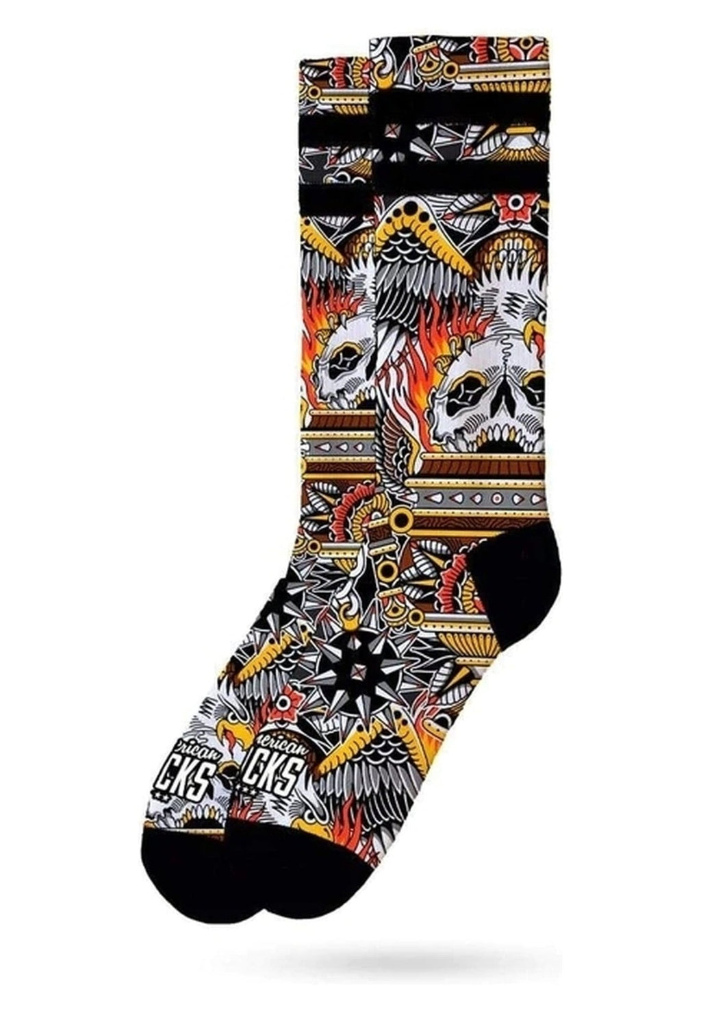 CALCETINES AMERICAN SOCKS NEGROS EAGLE OF FIRE MID HIGH - AREA ZERO