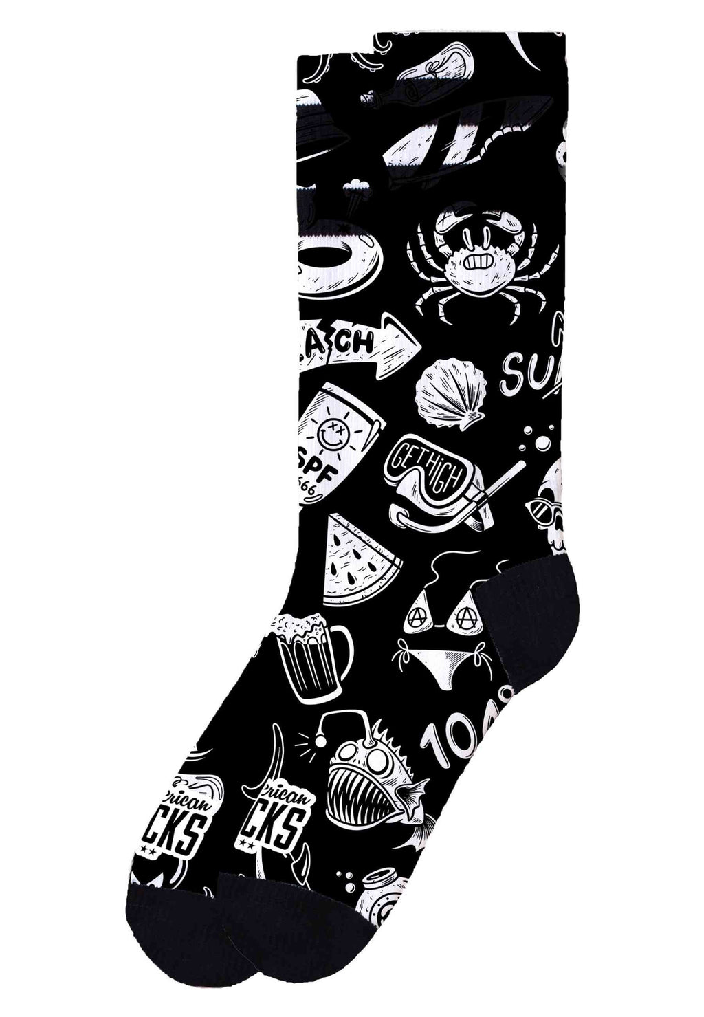 CALCETINES AMERICAN SOCKS NEGROS HELLA HOT SIGNATURE MID HIGH