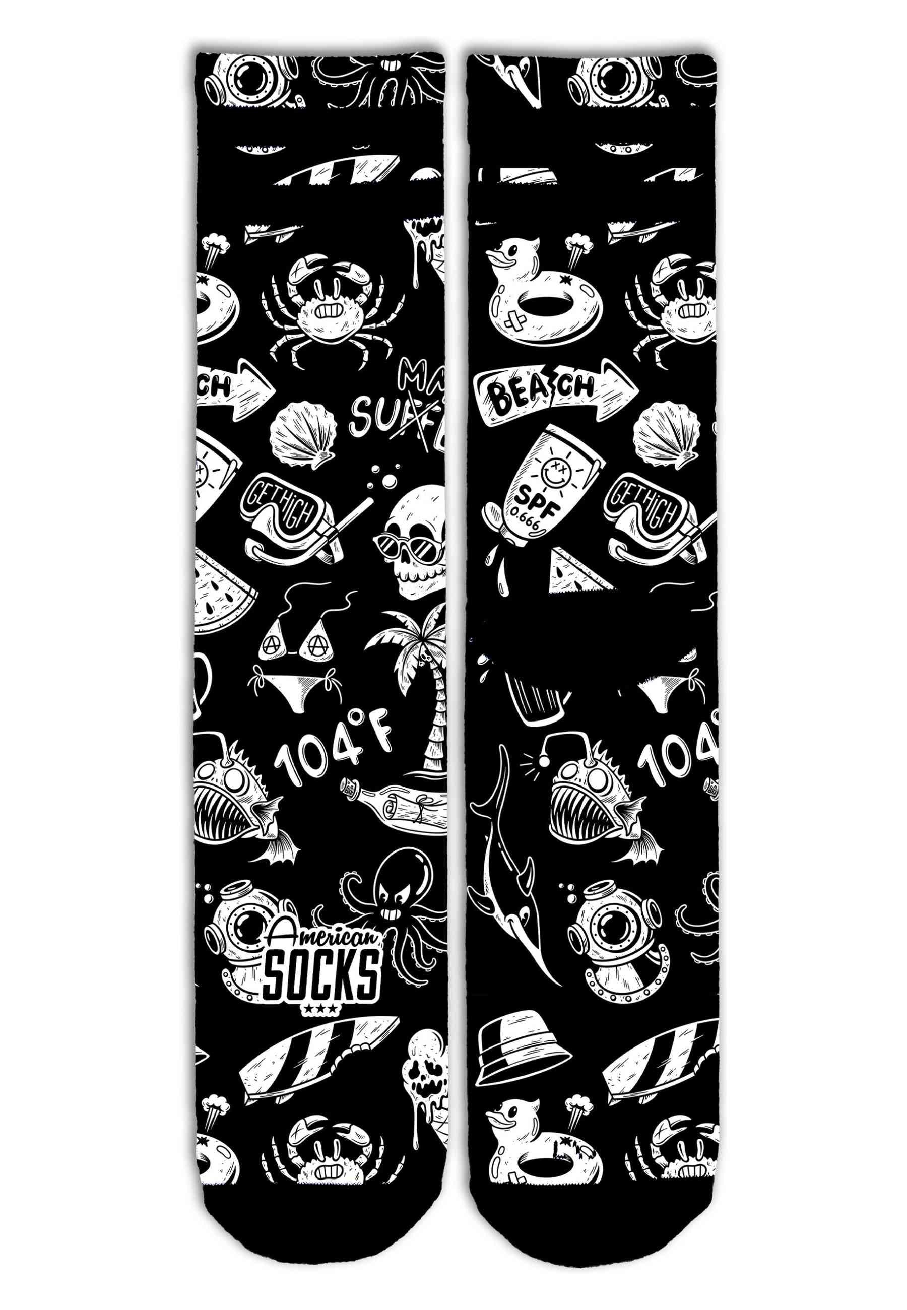 CALCETINES AMERICAN SOCKS NEGROS HELLA HOT SIGNATURE MID HIGH