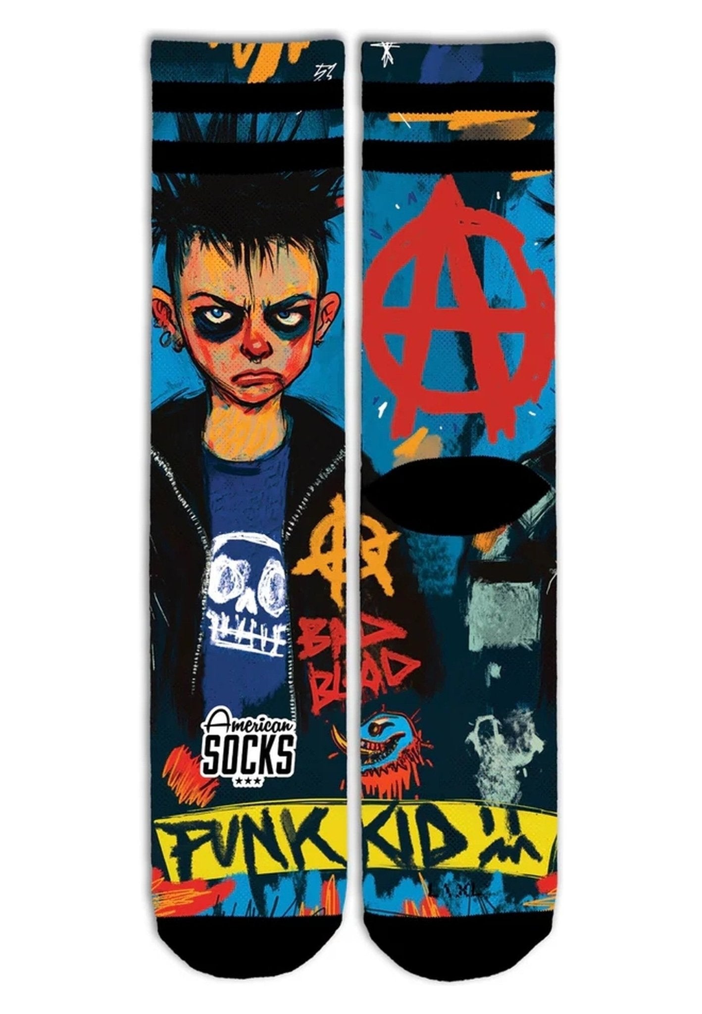 CALCETINES AMERICAN SOCKS NEGROS YOUTH RENEGADE MID HIGH SIGNATURE SOCKS - AREA ZERO