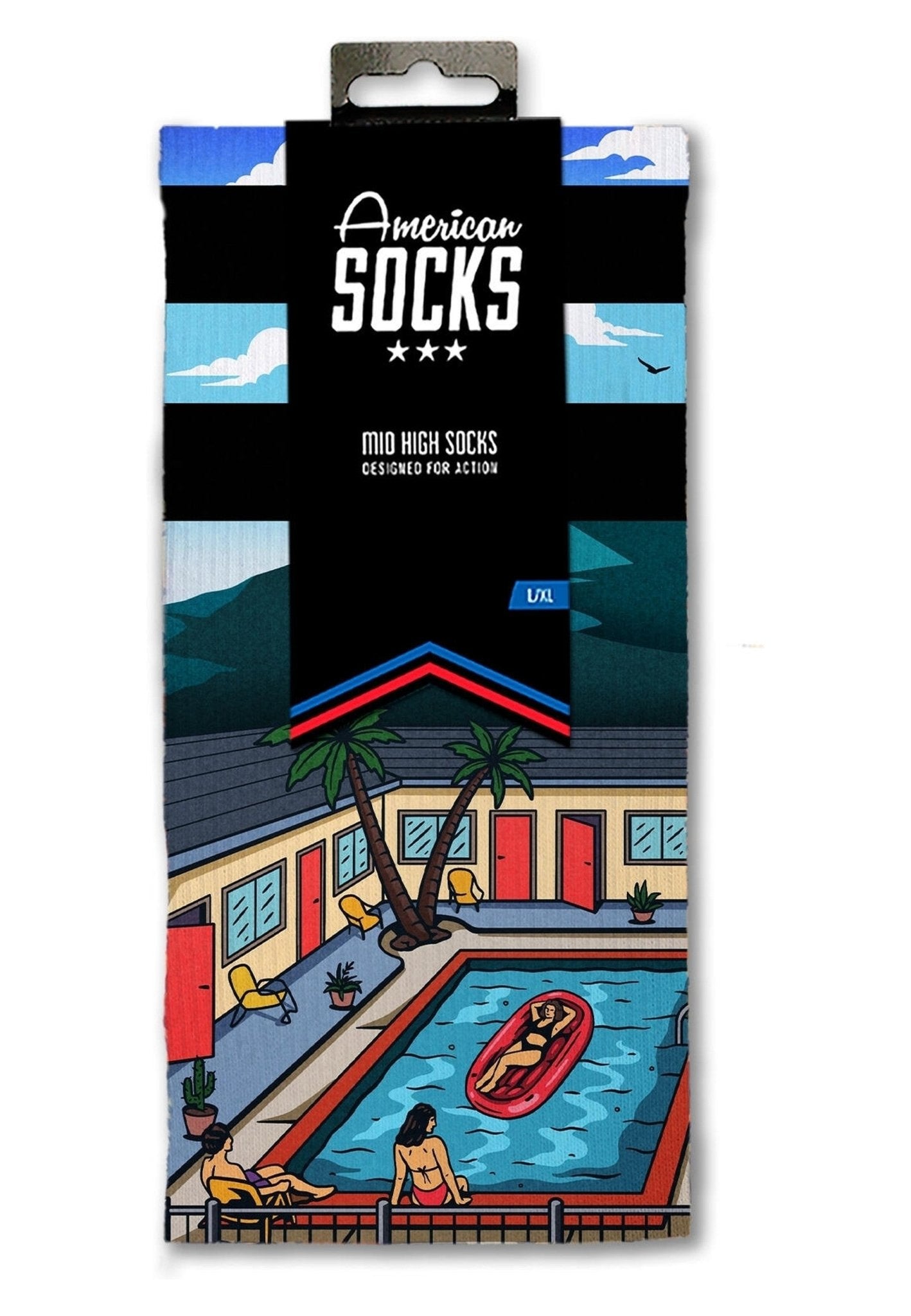CALCETINES AMERICAN SOCKS PALM SPRINGS MOTEL MID HIGH SOCKS - AREA ZERO