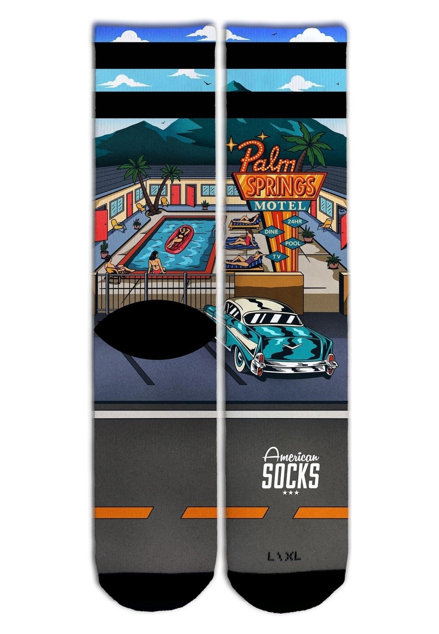CALCETINES AMERICAN SOCKS PALM SPRINGS MOTEL MID HIGH SOCKS - AREA ZERO