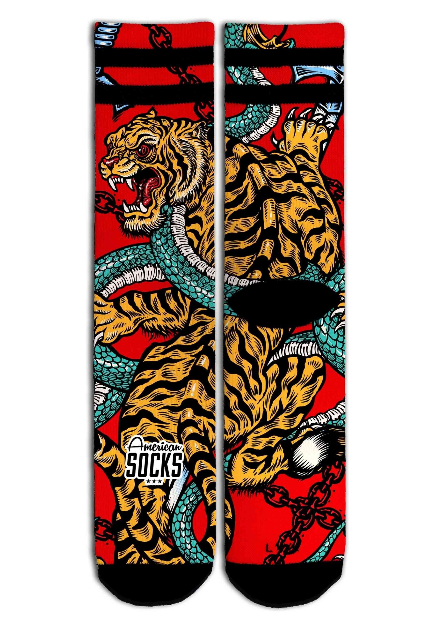 CALCETINES AMERICAN SOCKS ROJOS BENGALA SIGNATURE MID HIGH