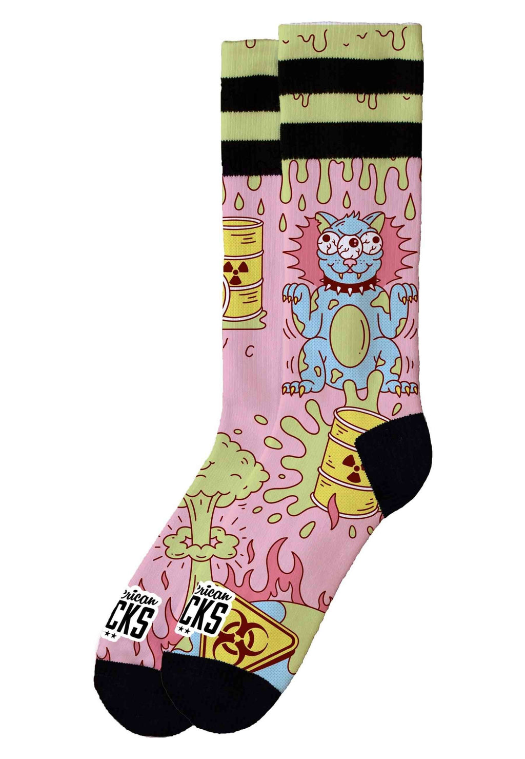 CALCETINES AMERICAN SOCKS ROSAS RADIOACTIVE SIGNATURE MID HIGH
