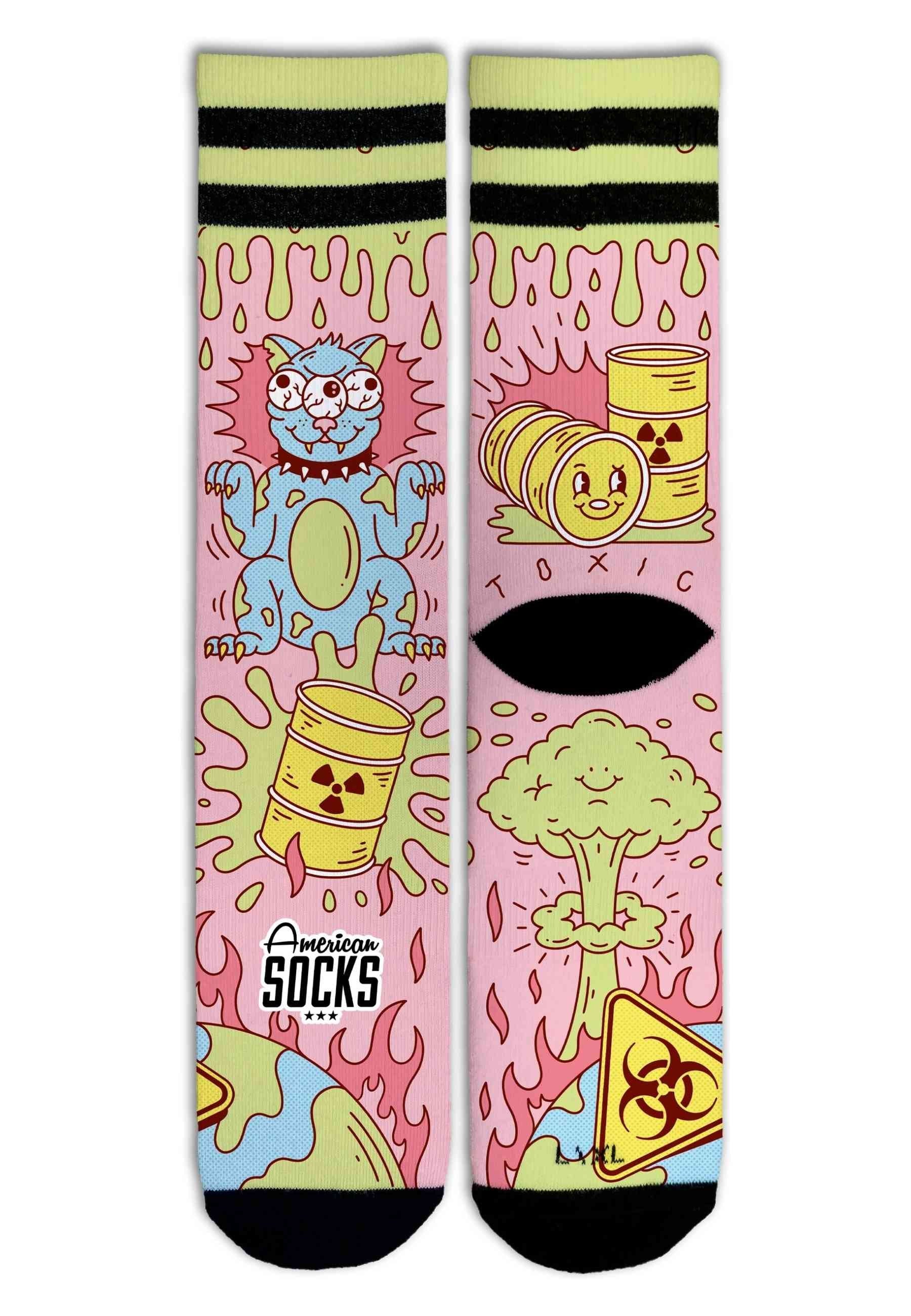 CALCETINES AMERICAN SOCKS ROSAS RADIOACTIVE SIGNATURE MID HIGH