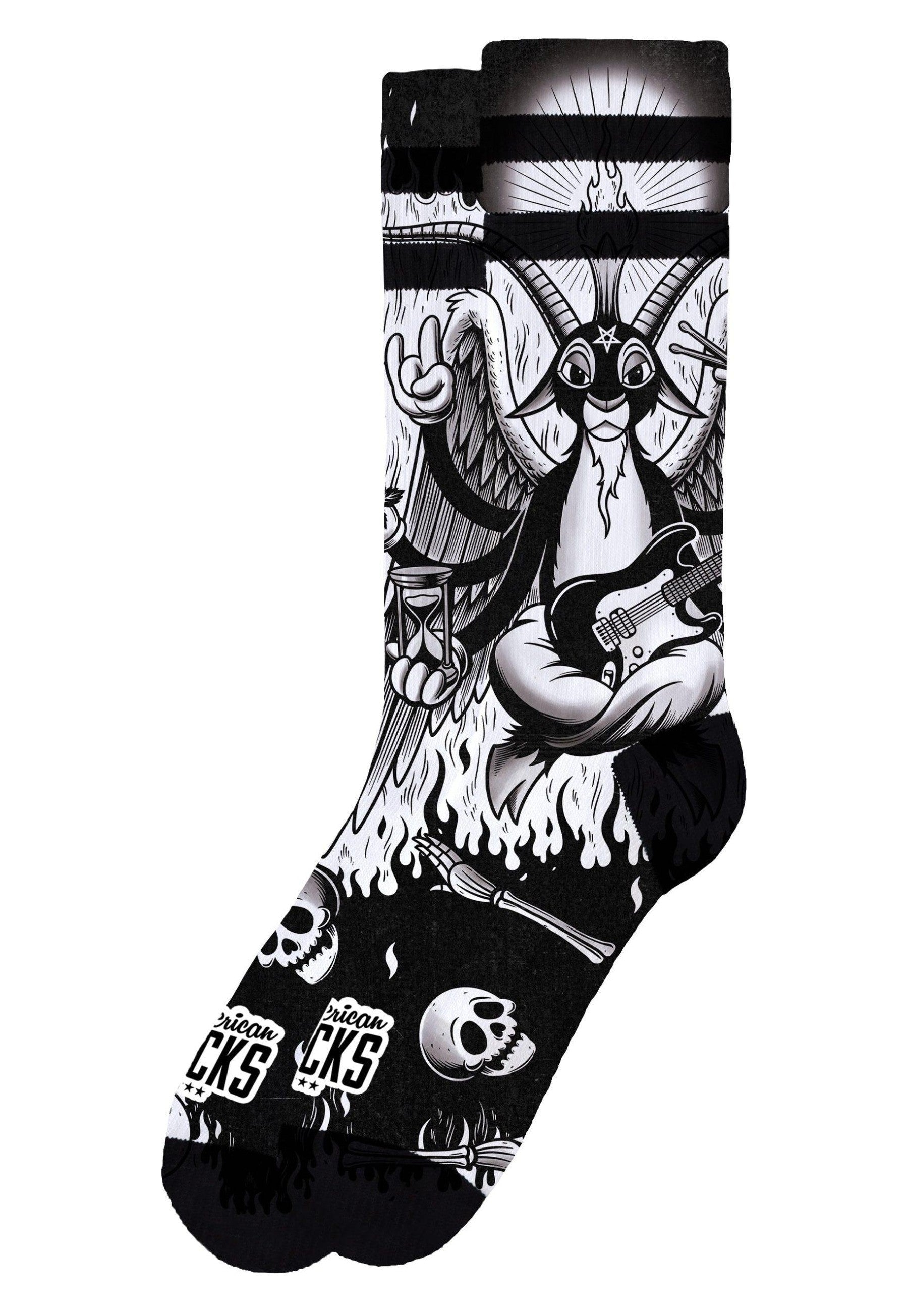 CALCETINES AMERICNA SOCKS NEGROS BAPHOMET MID HIGH SIGNATURE SOCKS