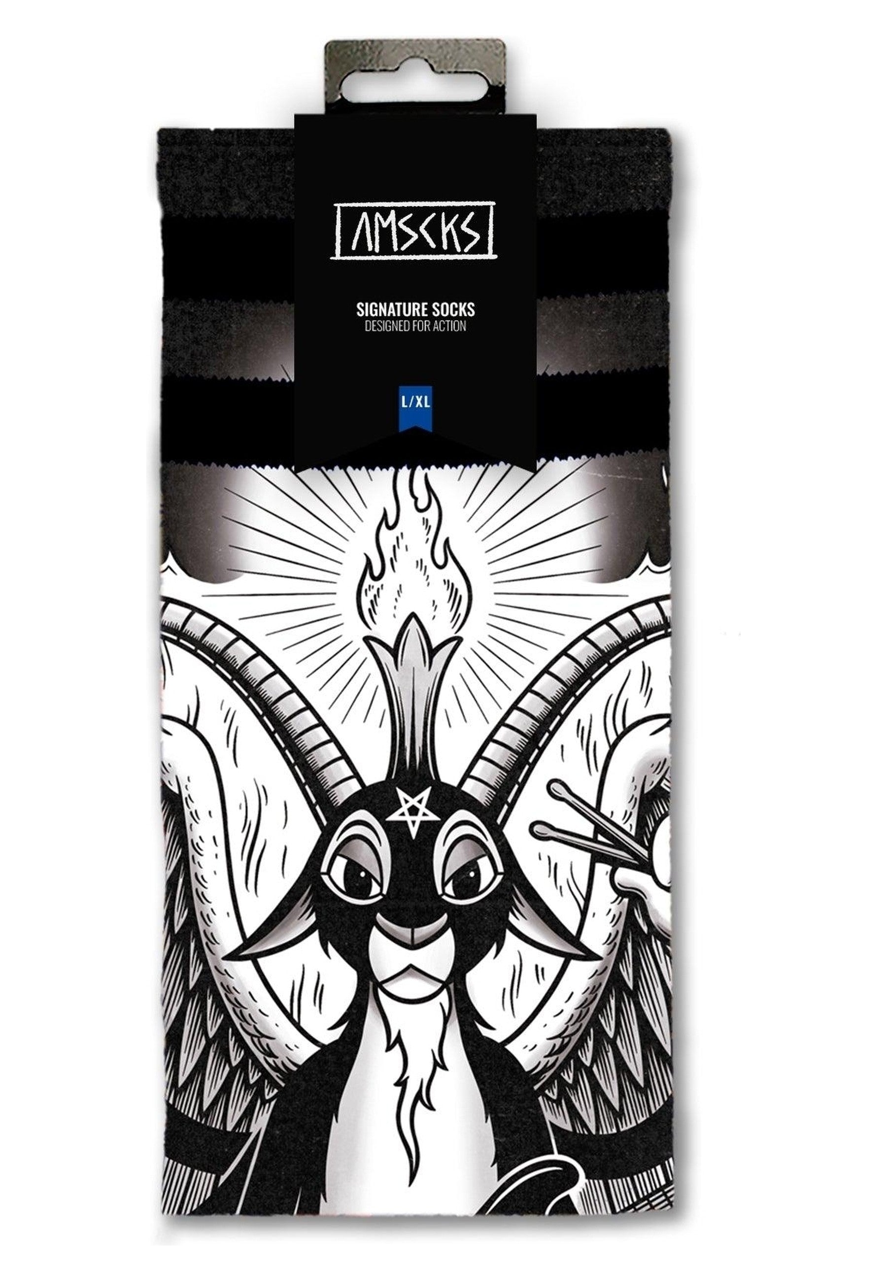 CALCETINES AMERICNA SOCKS NEGROS BAPHOMET MID HIGH SIGNATURE SOCKS