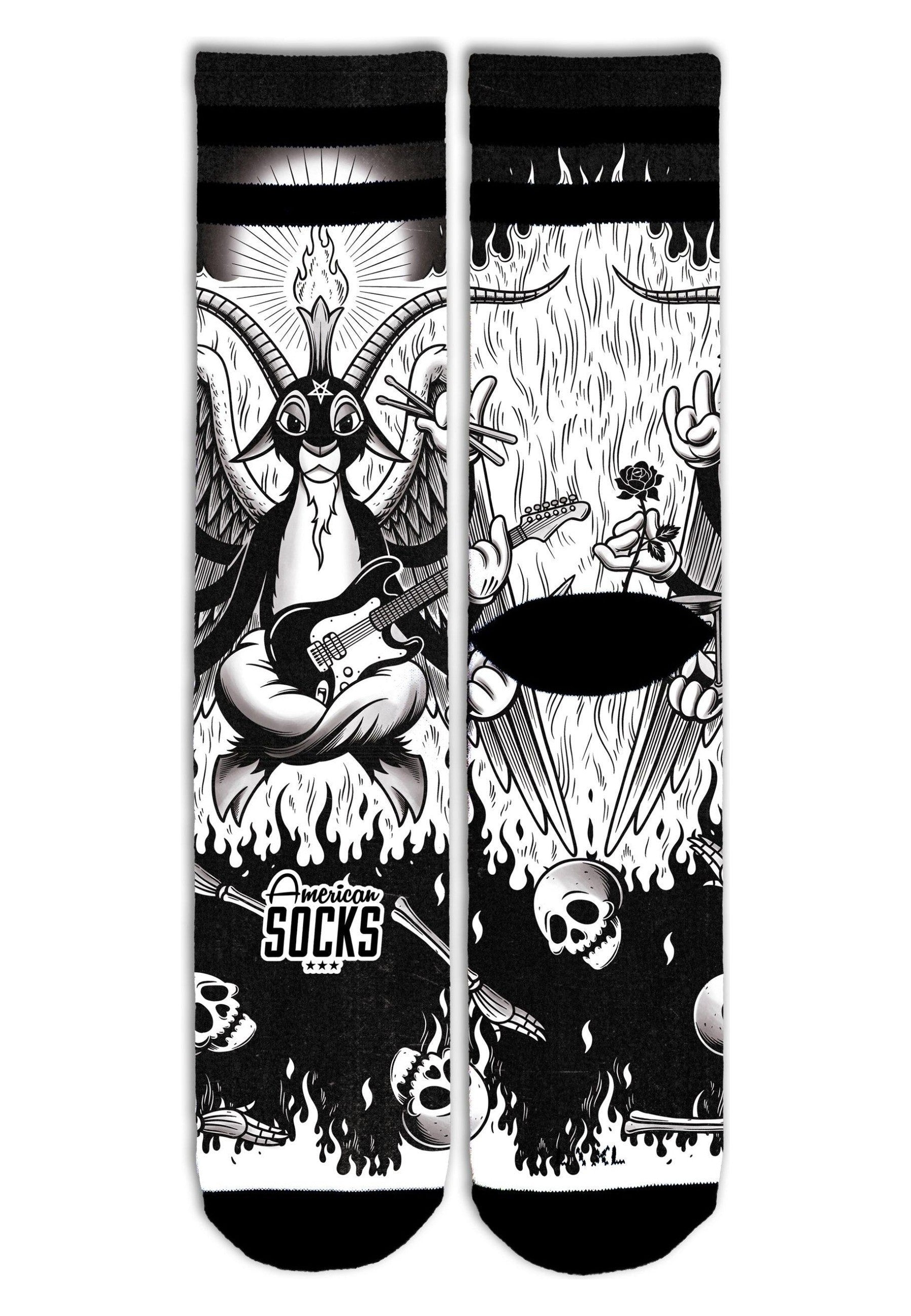 CALCETINES AMERICNA SOCKS NEGROS BAPHOMET MID HIGH SIGNATURE SOCKS