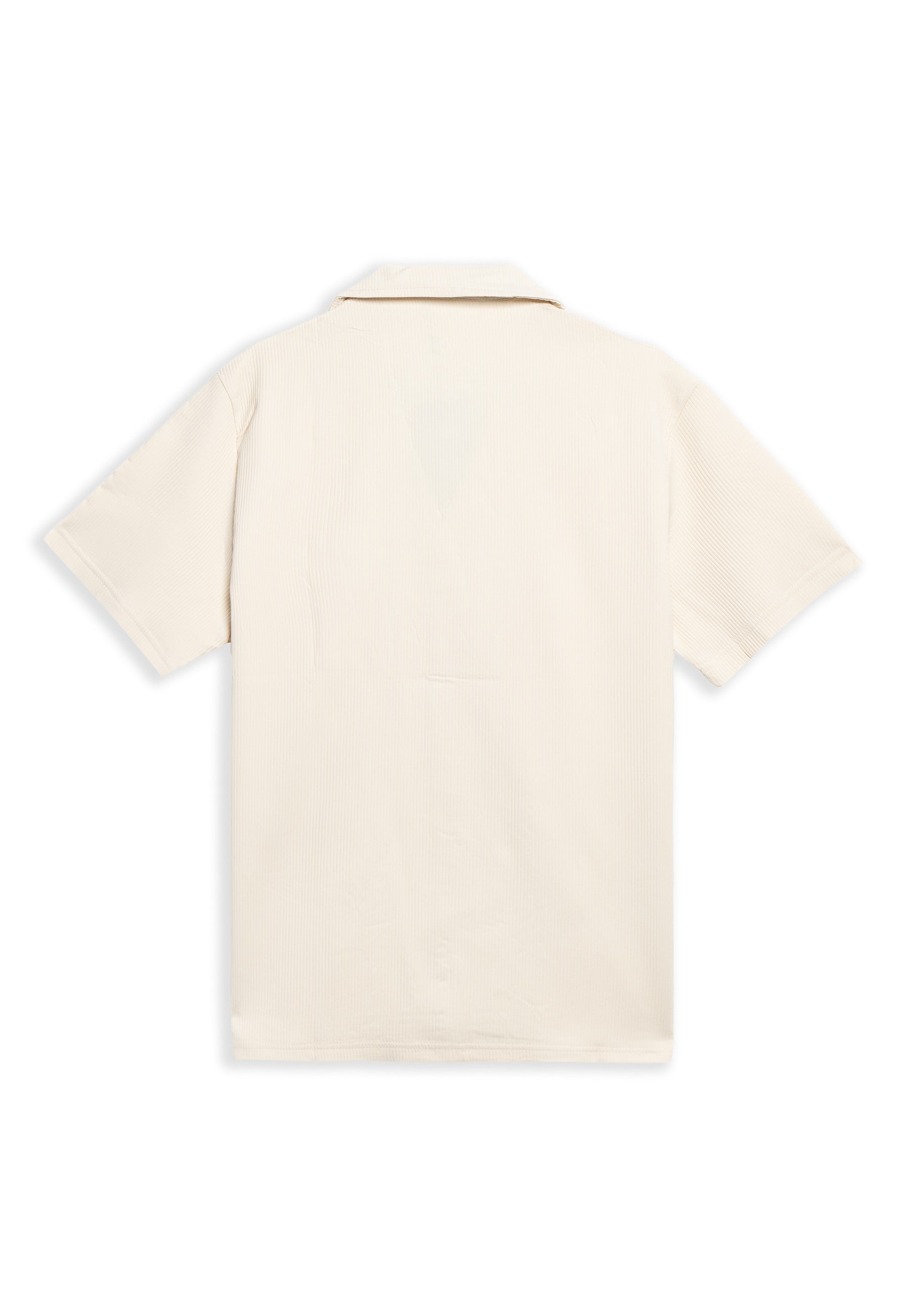 CAMISA AREA ZERO BEIGE FRONT POCKET STRIPPED SHIRT