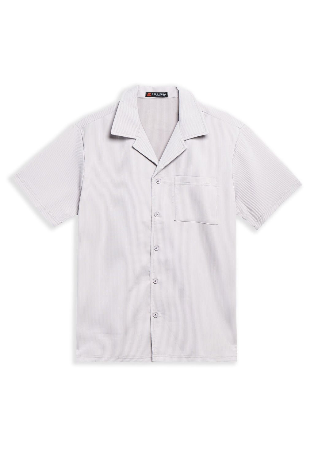 CAMISA AREA ZERO GRIS FRONT POCKET STRIPPED SHIRT