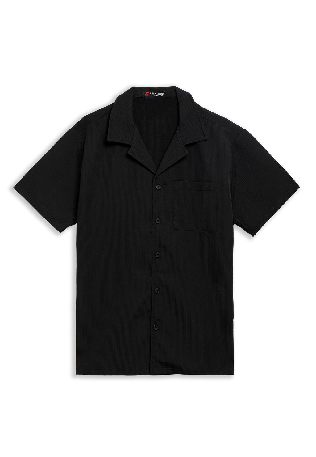 CAMISA AREA ZERO NEGRA FRONT POCKET STRIPPED SHIRT