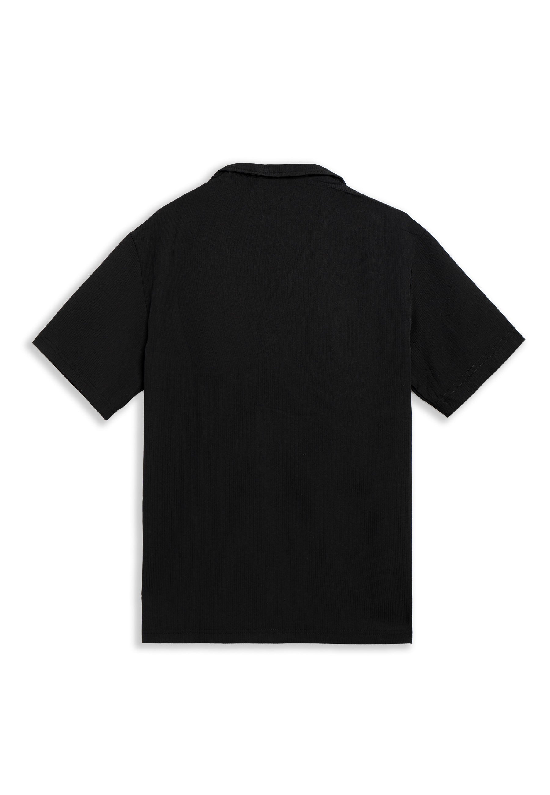 CAMISA AREA ZERO NEGRA FRONT POCKET STRIPPED SHIRT