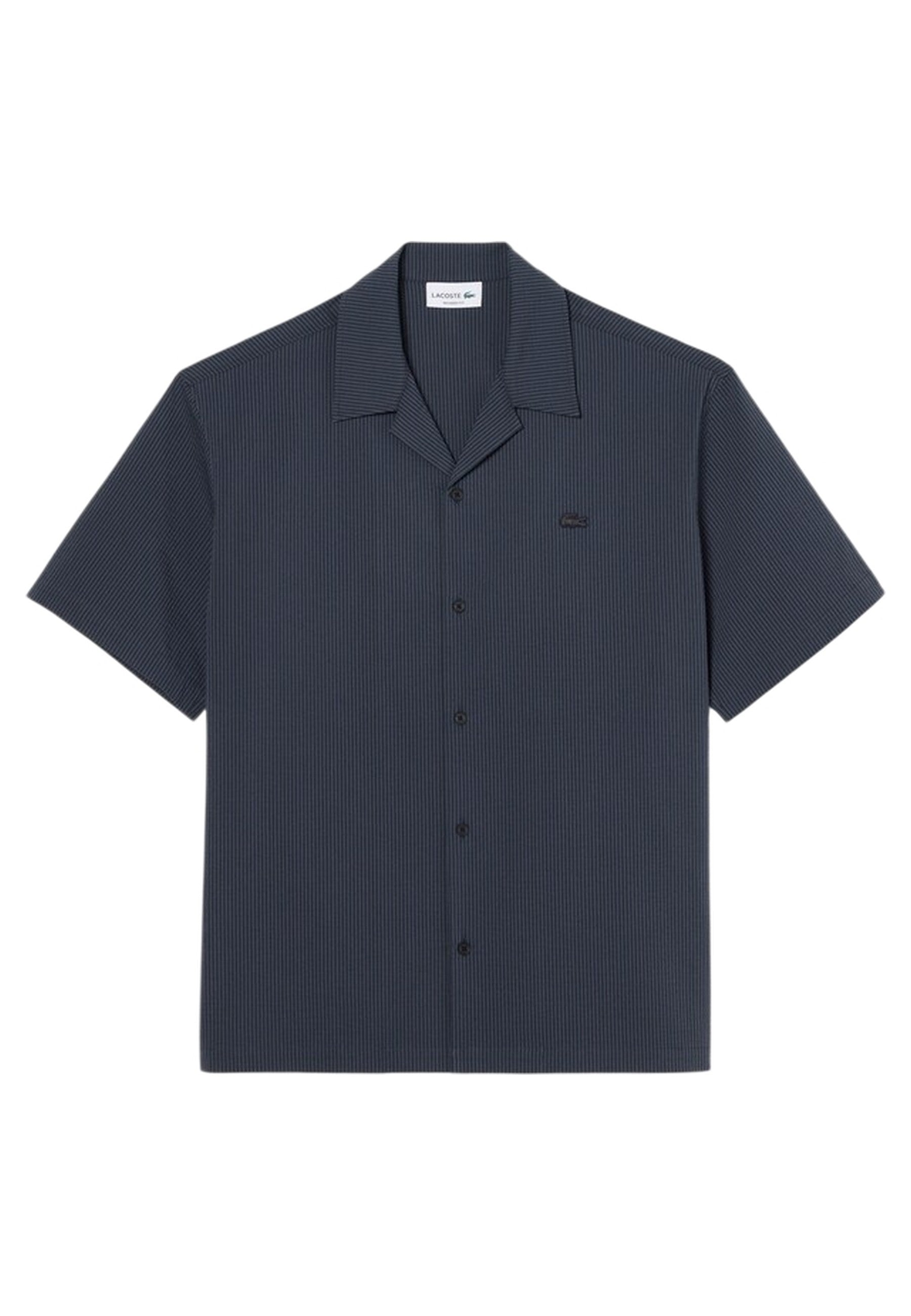 CAMISA LACOSTE NEGRA SEEKSUCKER RELAXED FIT SHIRT
