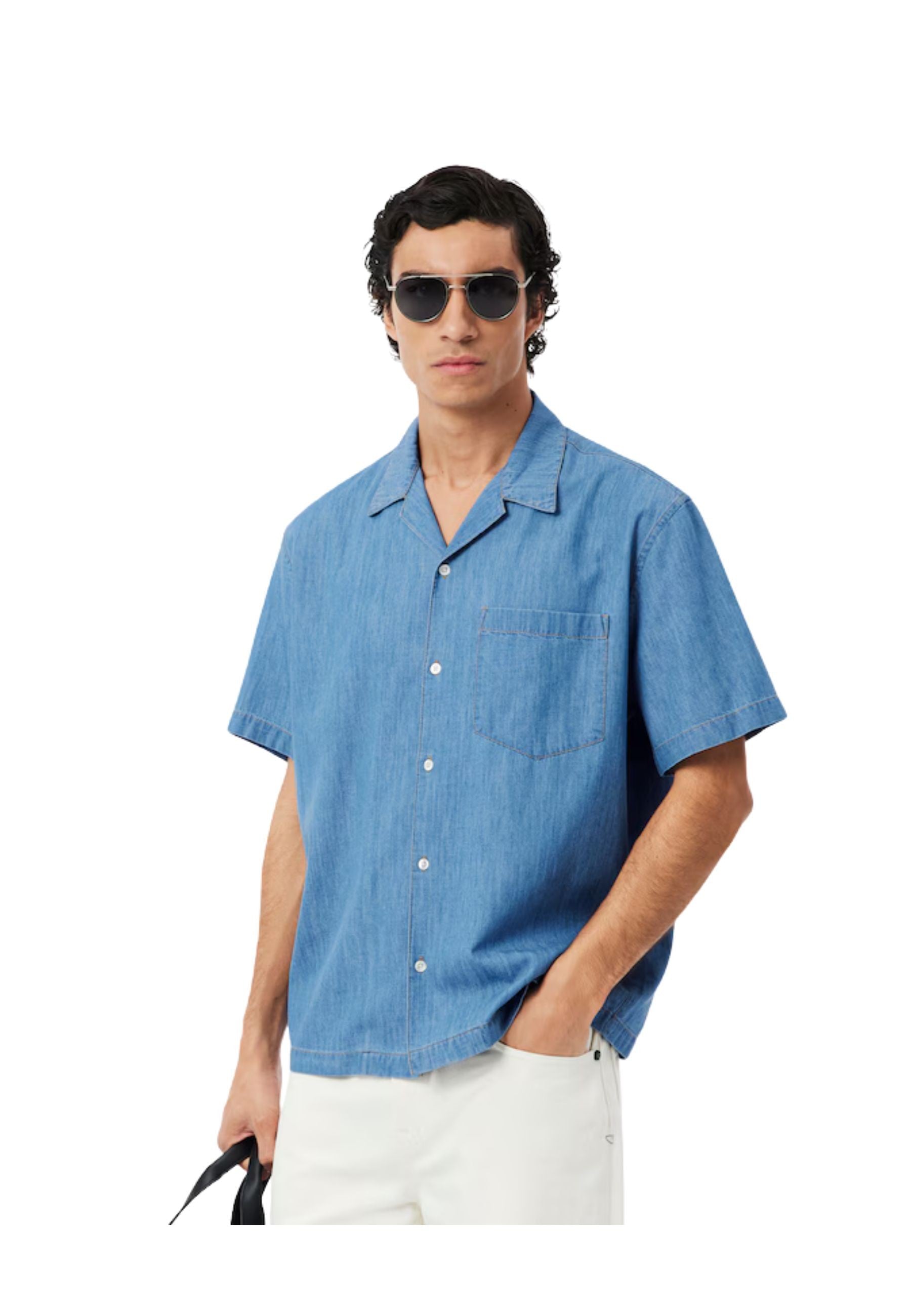 CAMISA LACOSTE STW GASTADA OPEN NECK RELAXEF FIT SHIRT